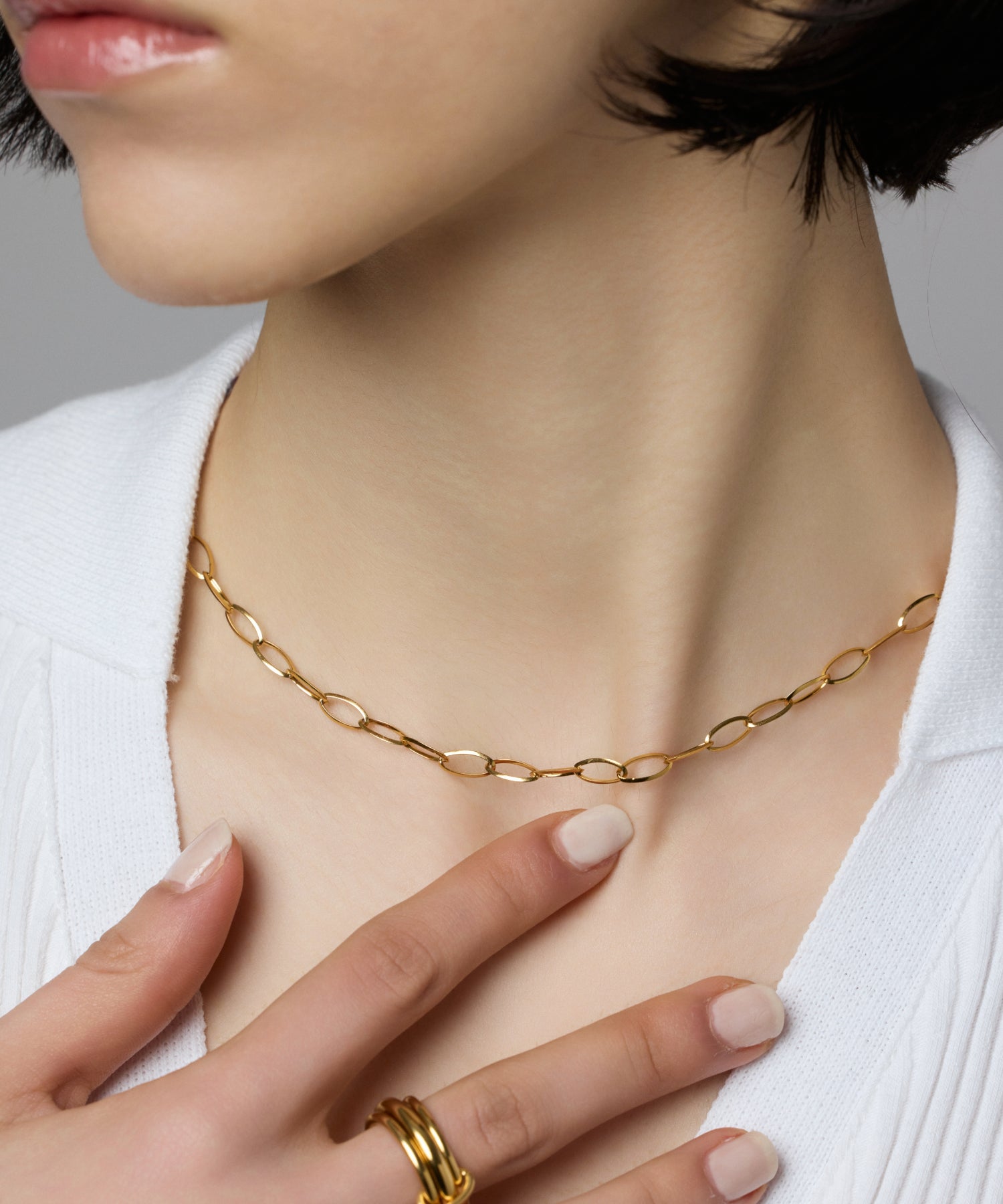 お気にいる ゴールド]オーバルリンクチェーンネックレス – CENE アクセサリー