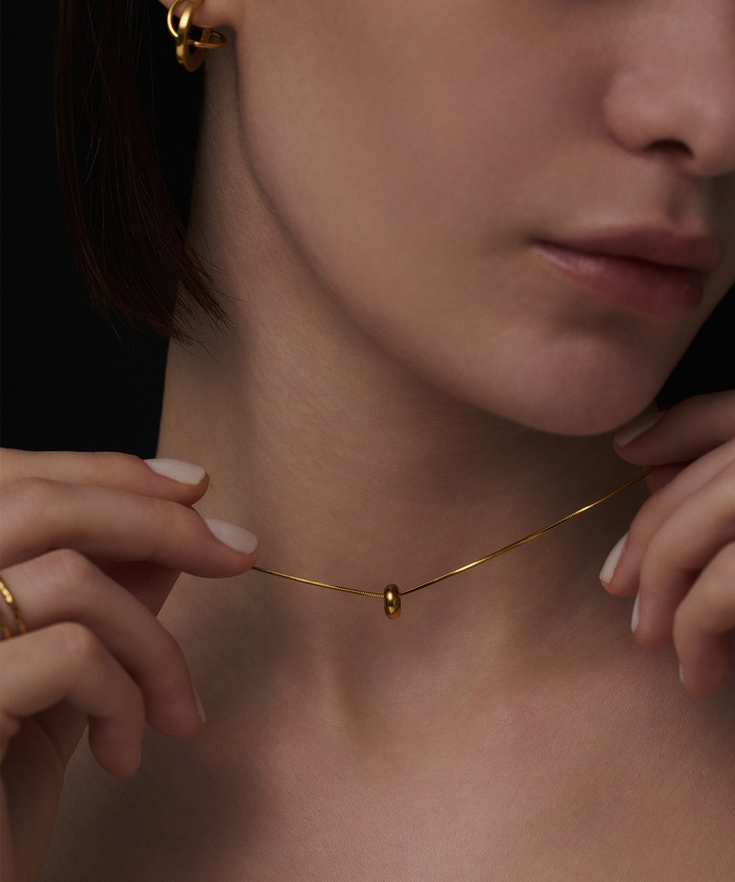 ゴールド ワントップスクエアネックレス 金属アレルギー対応 サージカルステンレス