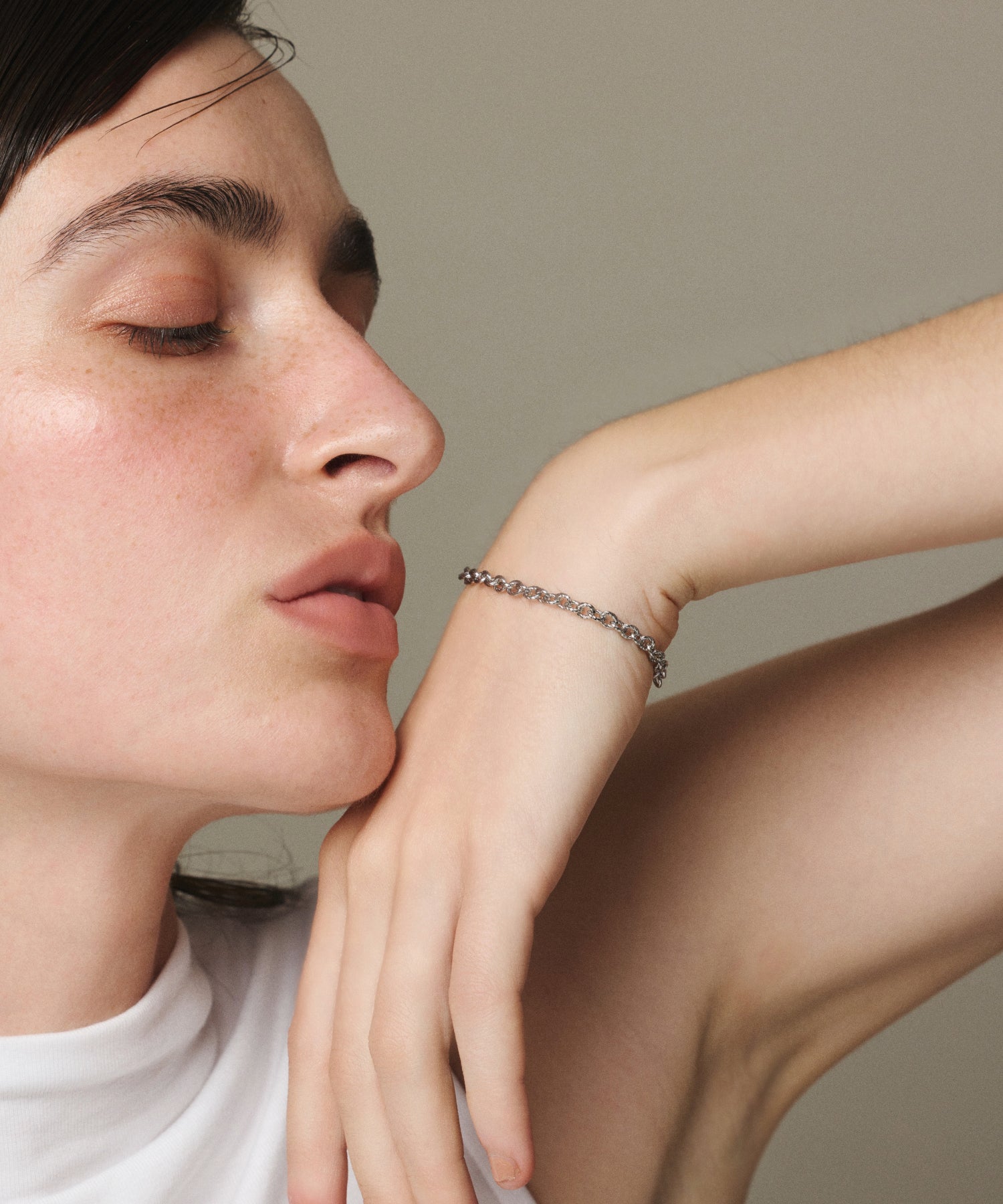 シルバー トルクチェーンブレスレット 金属アレルギー対応 サージカルステンレス