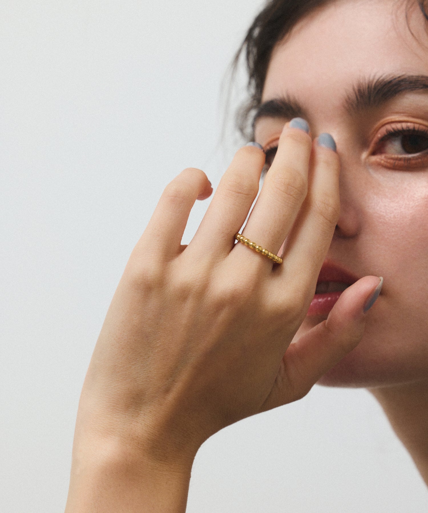 ゴールド ドットリング 金属アレルギー対応 サージカルステンレス