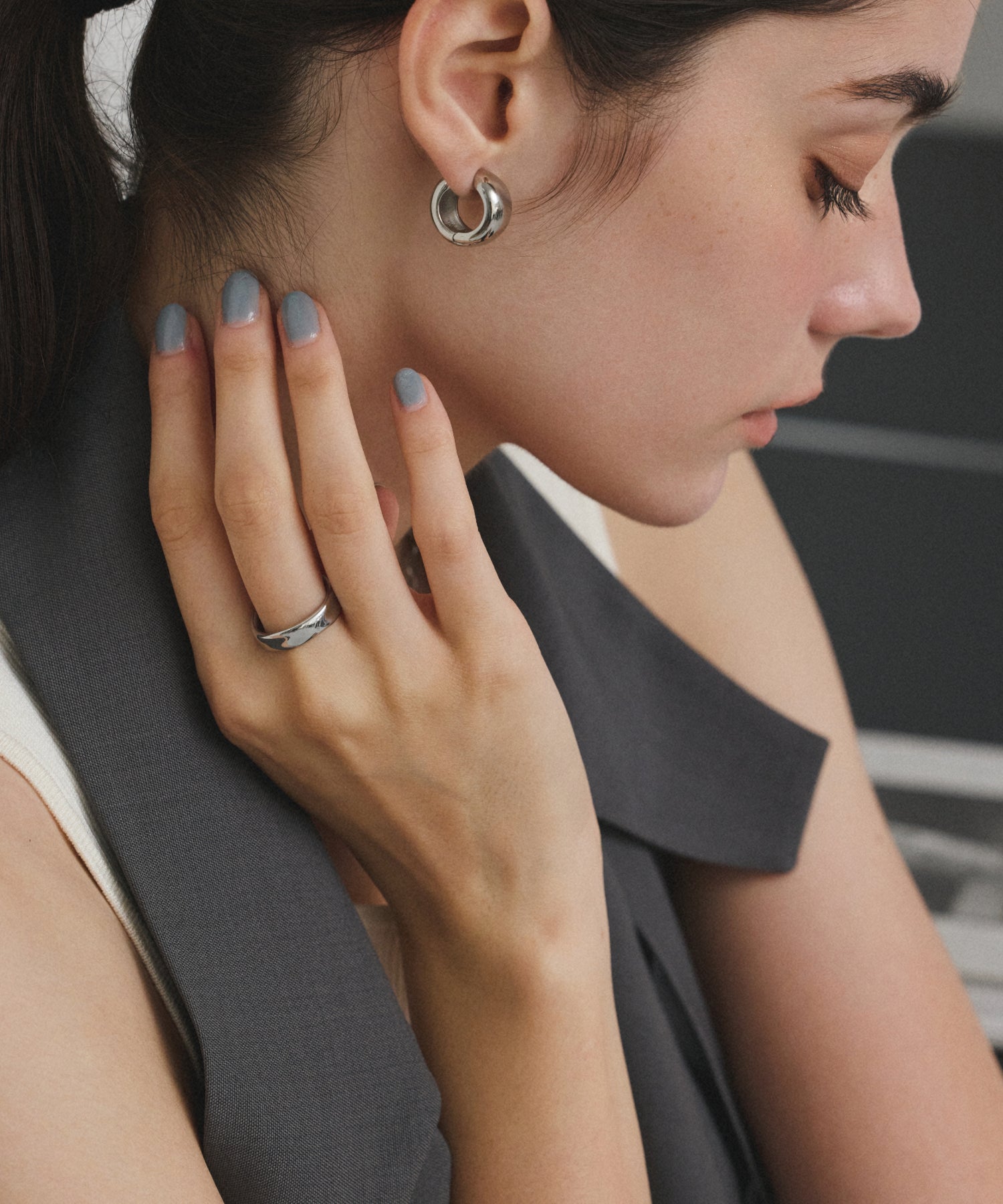 シルバー バンピーリング 金属アレルギー対応 サージカルステンレス