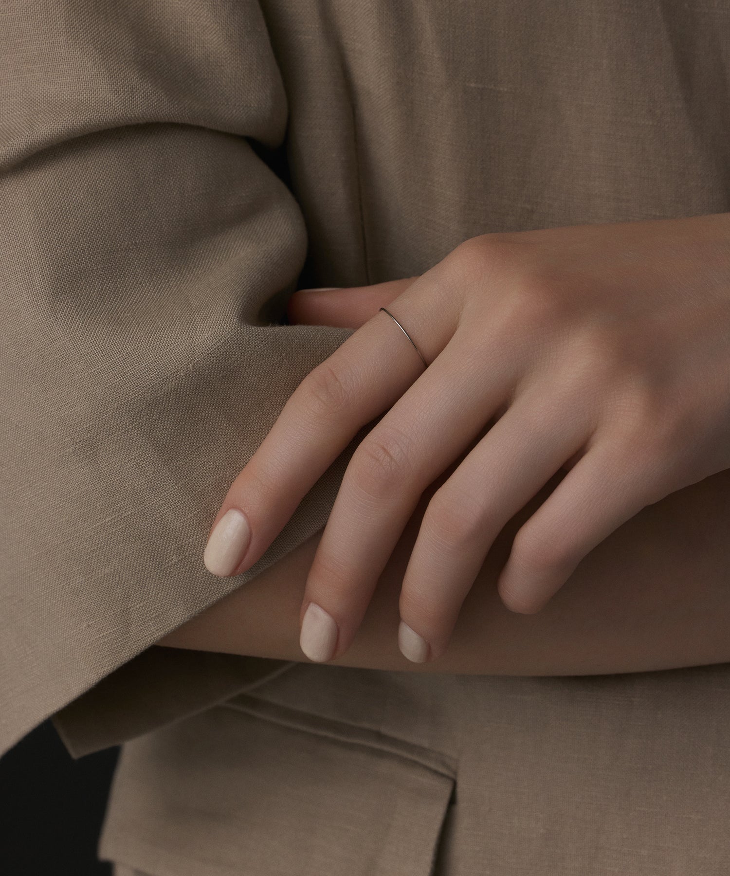 シルバー スリムシンプルリング 金属アレルギー対応 サージカルステンレス