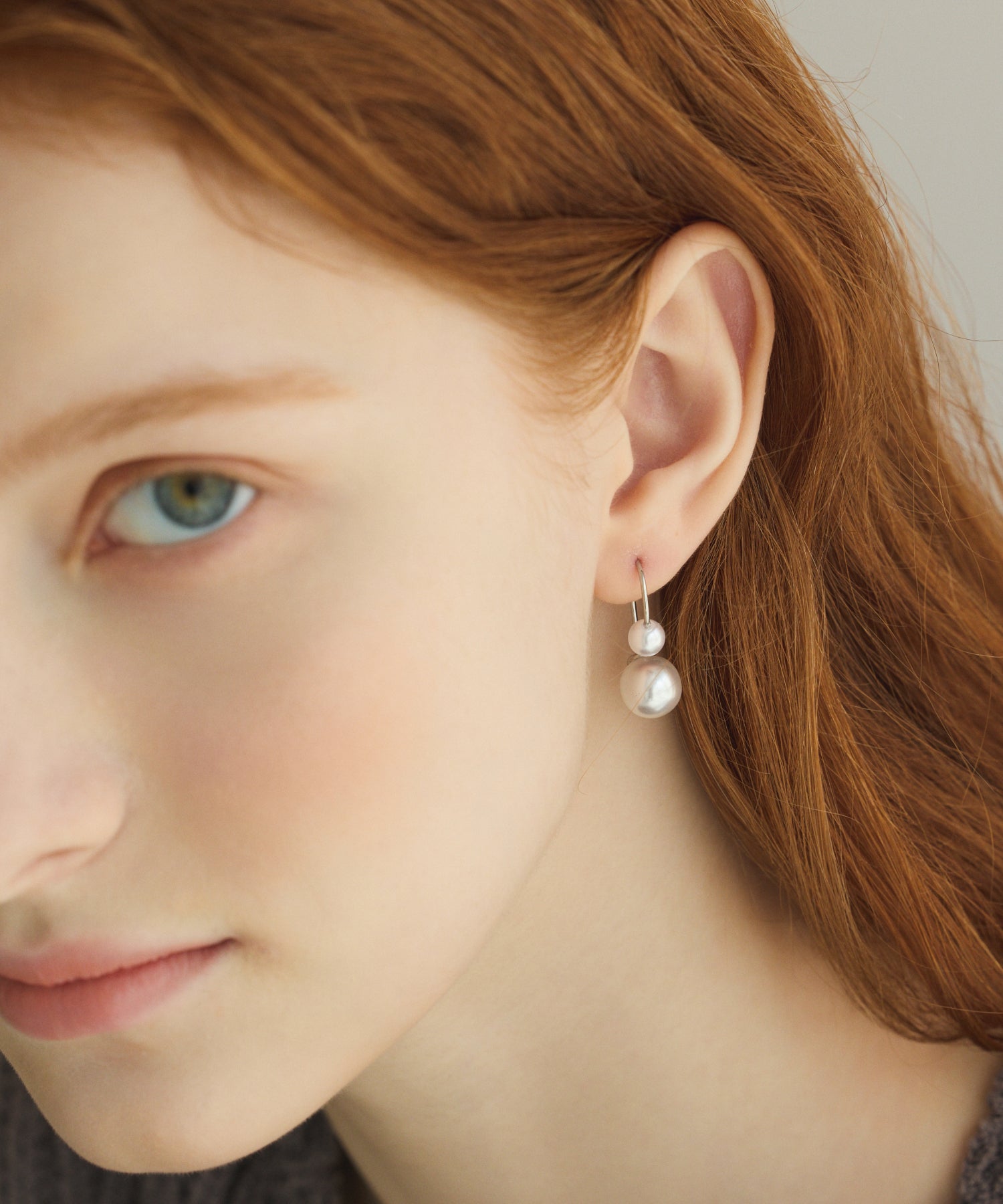 シルバー ダブルパールピアス 金属アレルギー対応 サージカルステンレス