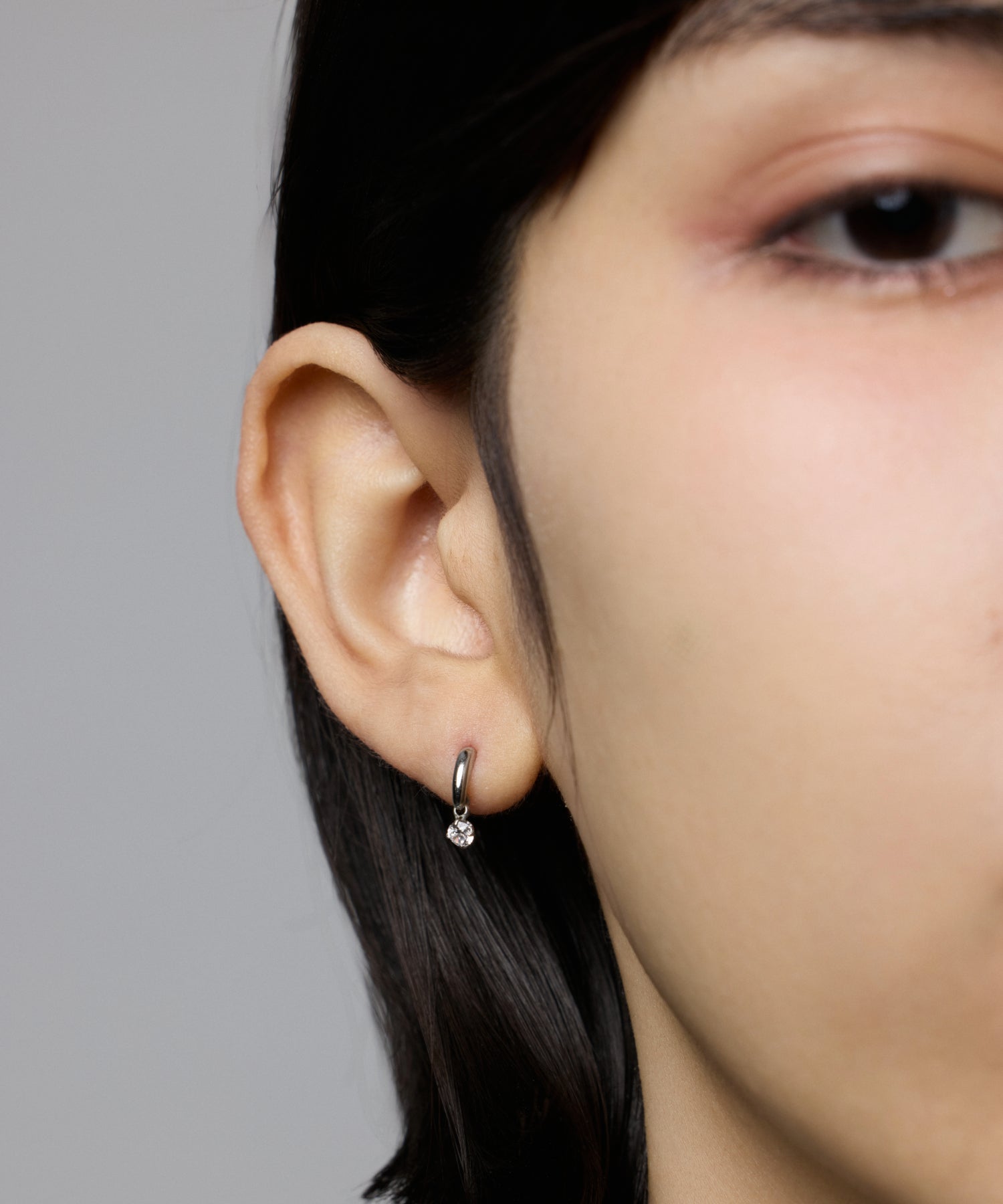 [銀色鋯石掉落耳環