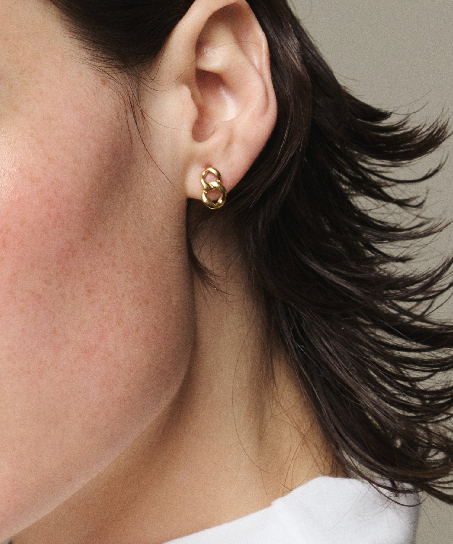 ゴールド リンクピアス 金属アレルギー対応 サージカルステンレス