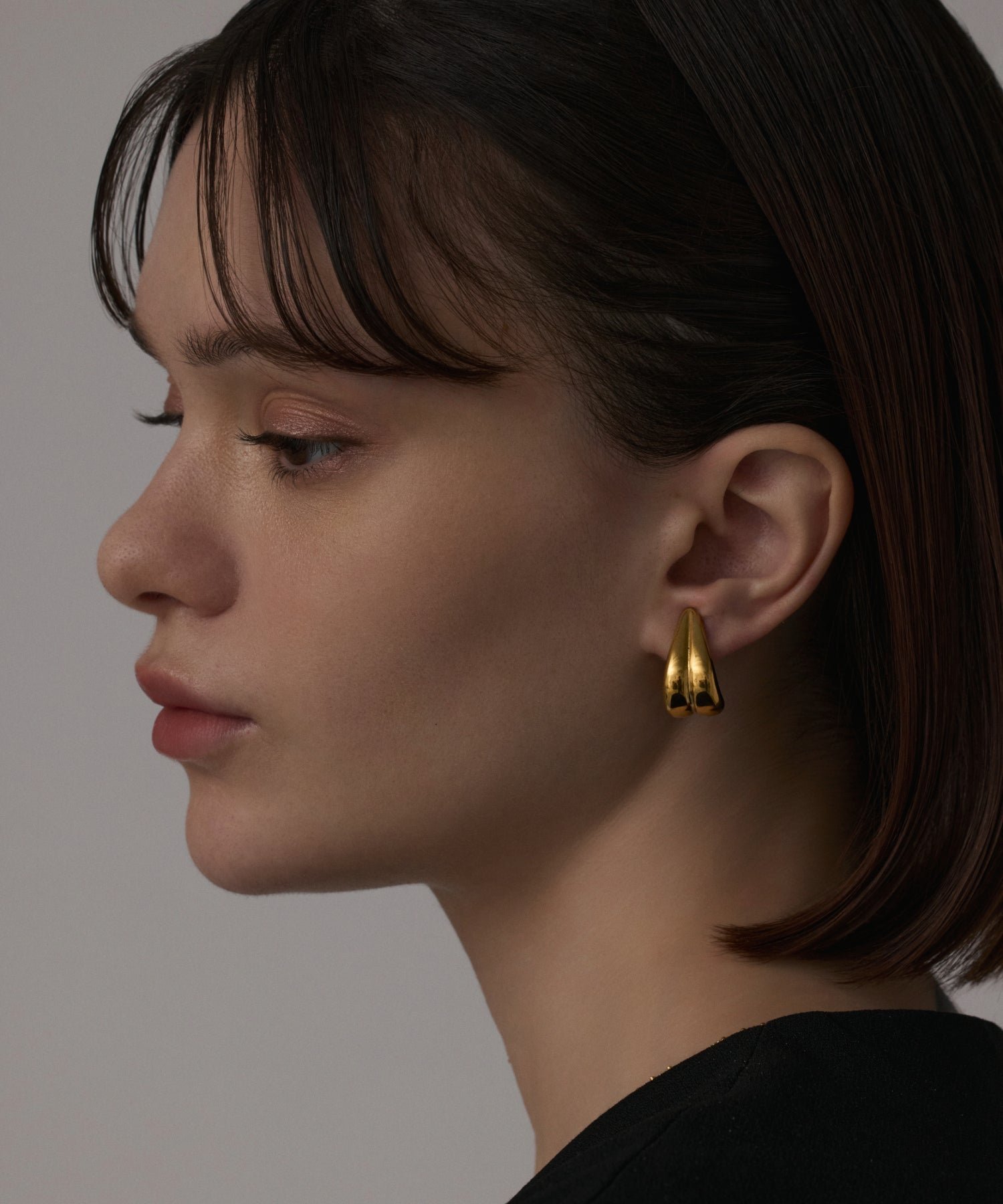 ゴールド ダブルラインドロップイヤリング 金属アレルギー対応 サージカルステンレス