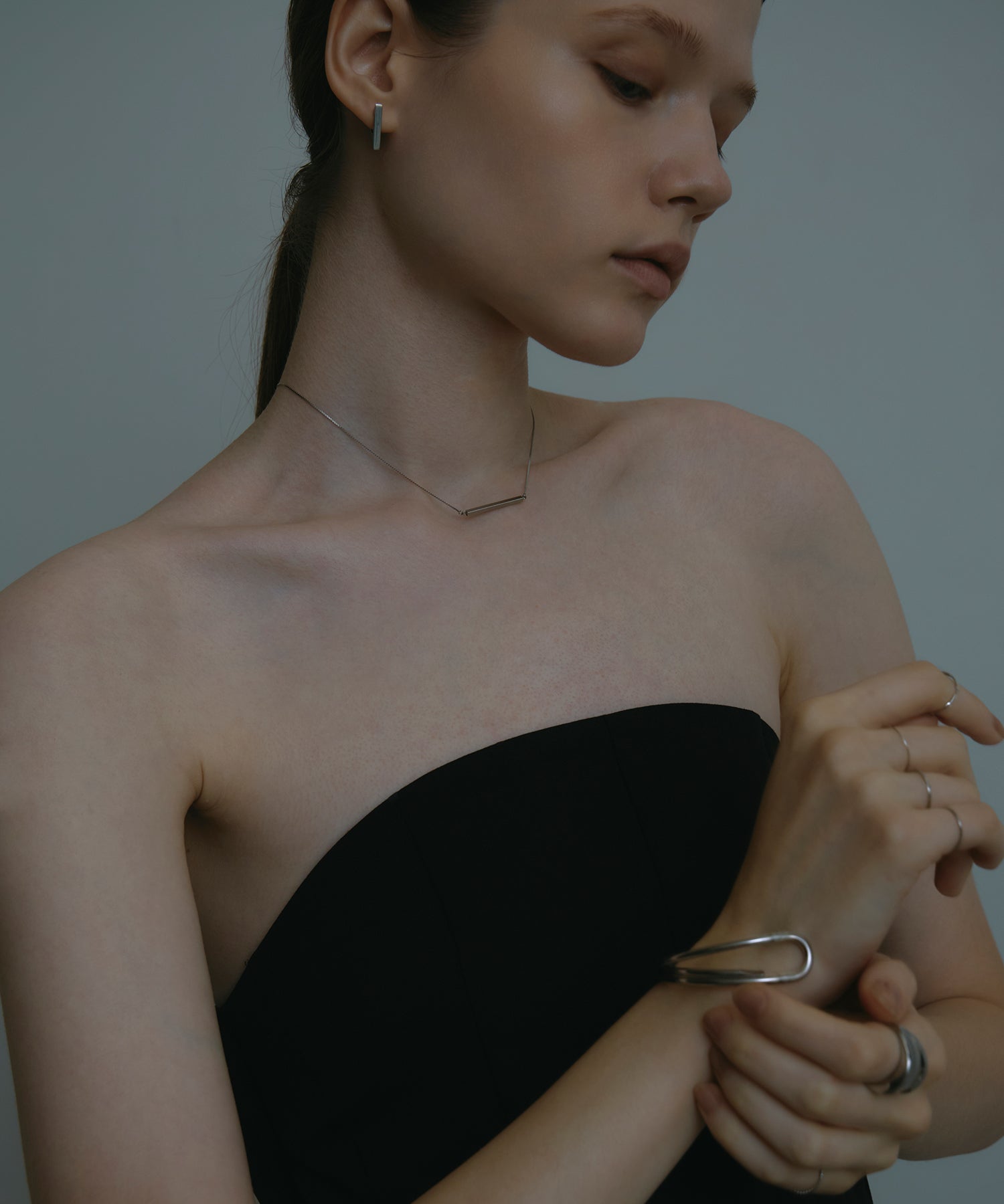 CENE セネ サージカルステンレス 金属アレルギー プレゼント ギフト 高見え 高級感 シルバー スリムラインネックレス ネックレス チェーンネックレス