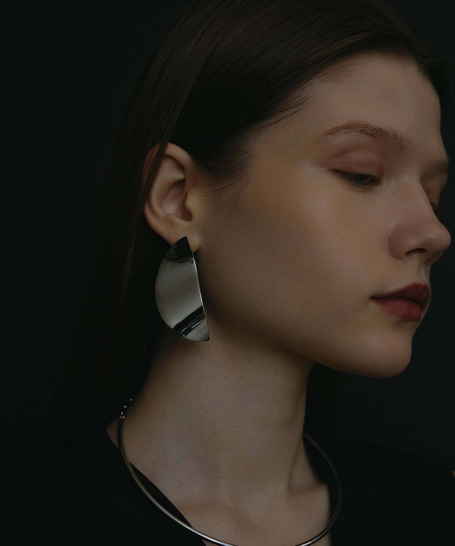 シルバー ニュアンスモールディングピアス 金属アレルギー対応 サージカルステンレス