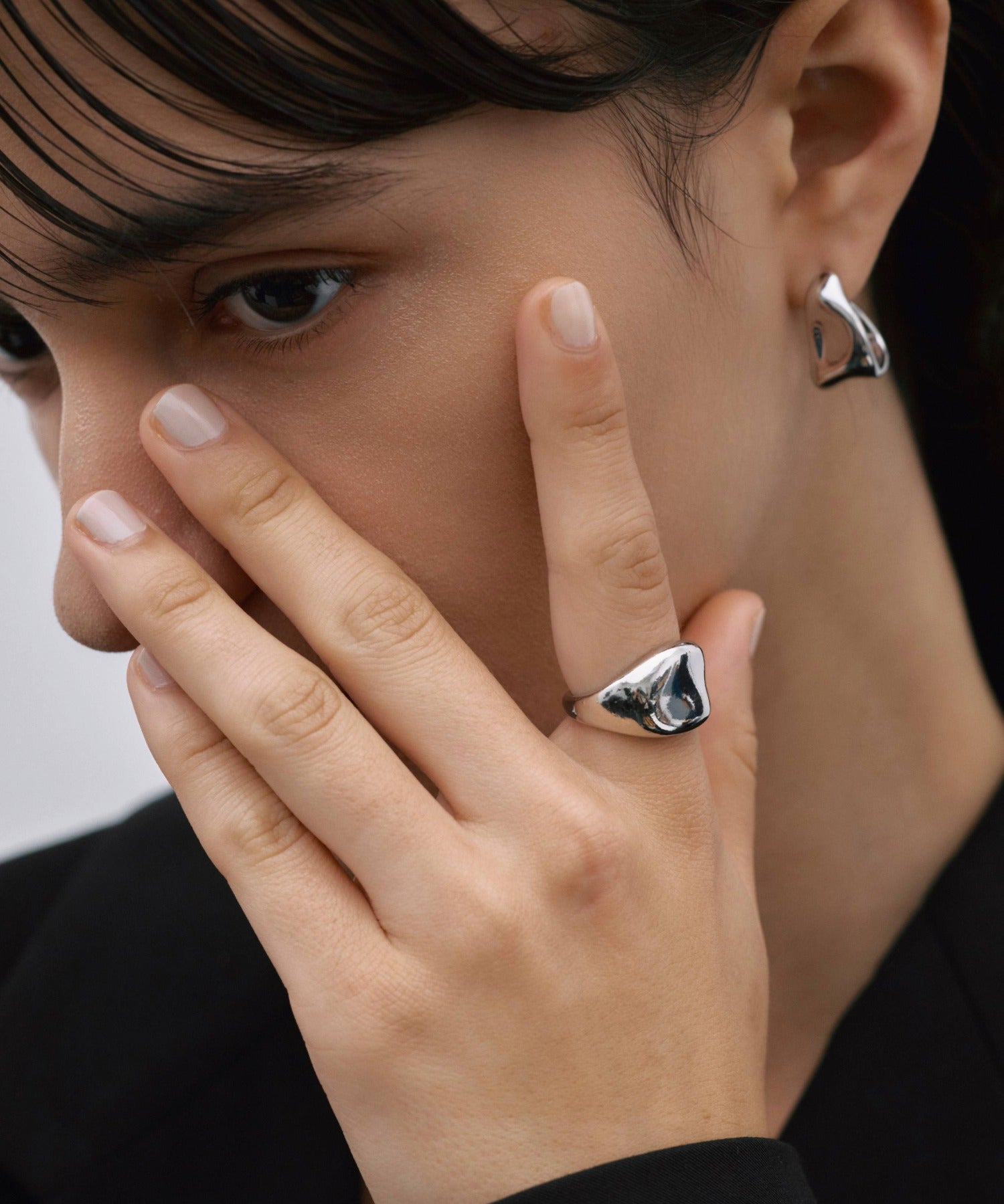 TEXTURE VOLUME RING-SILVER925-ボリュームリング シルバー]モールドボリュームリング