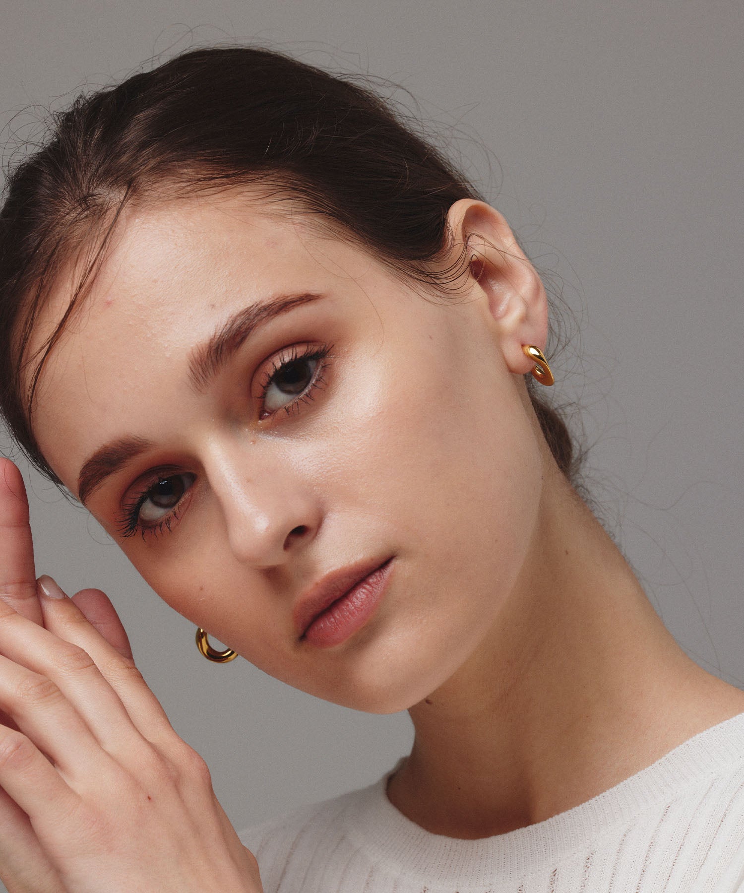 ゴールド クビレピアス 金属アレルギー対応 サージカルステンレス