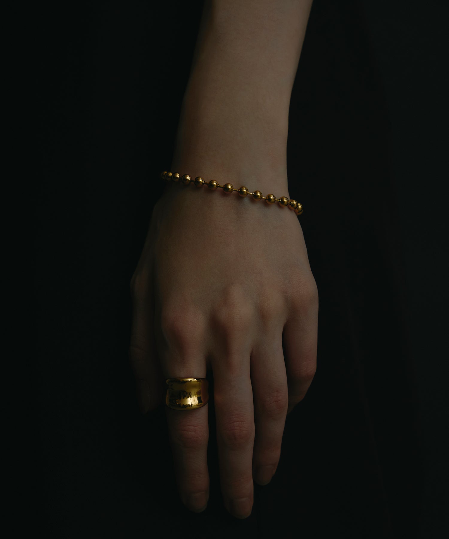 ゴールド アンサンブル ドット ブレスレット 金属アレルギー対応 サージカルステンレス