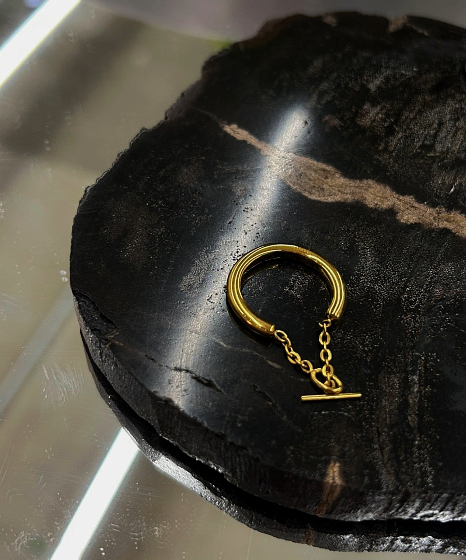 ゴールド マンテルリング 金属アレルギー対応 サージカルステンレス