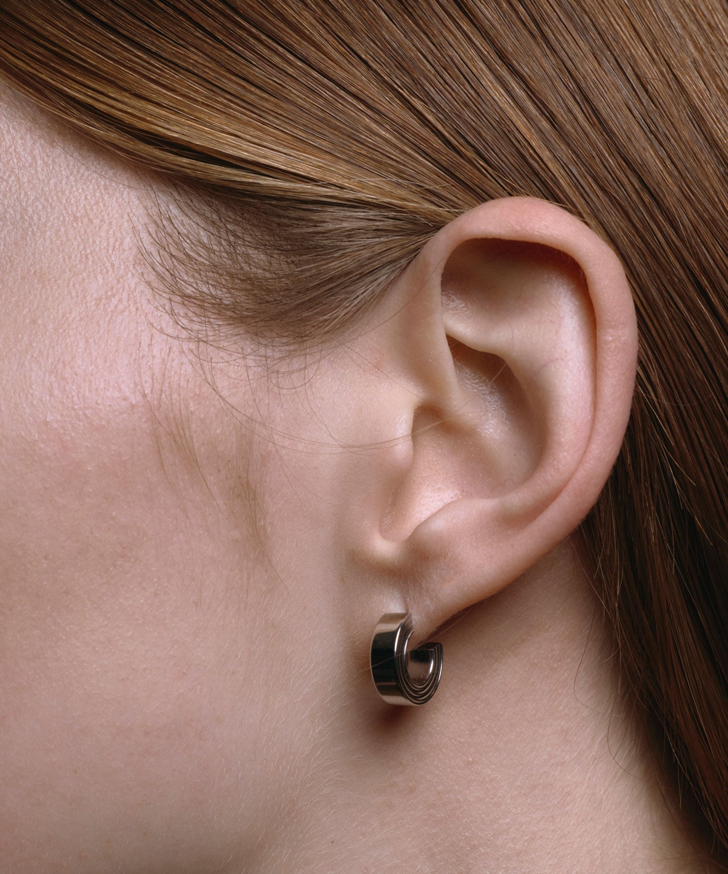 シルバー]インダストリアルサークルミニピアス