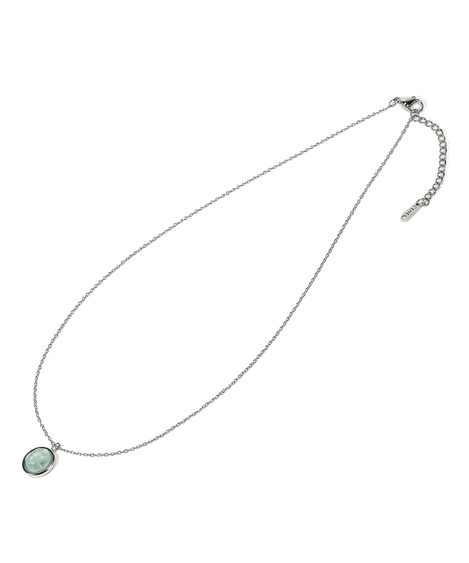 ブルー ラウンドストーンネックレス 金属アレルギー対応 サージカルステンレス