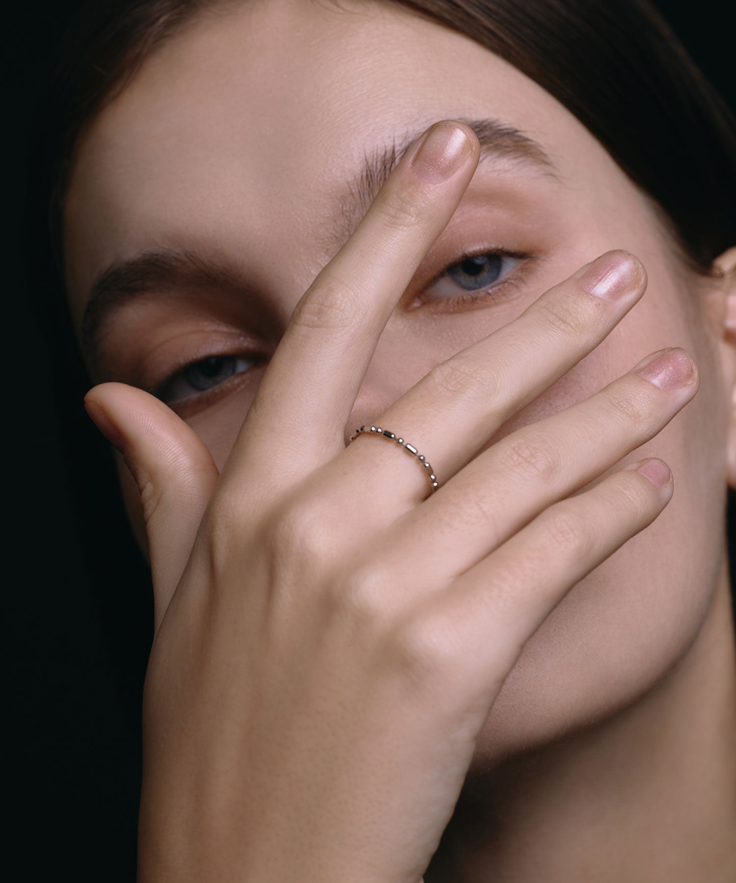 4°C 18金 オパールリング ポールチェーン2連 4°C 18金 オパールリング ポールチェーン2連 シルバー925 2連リング