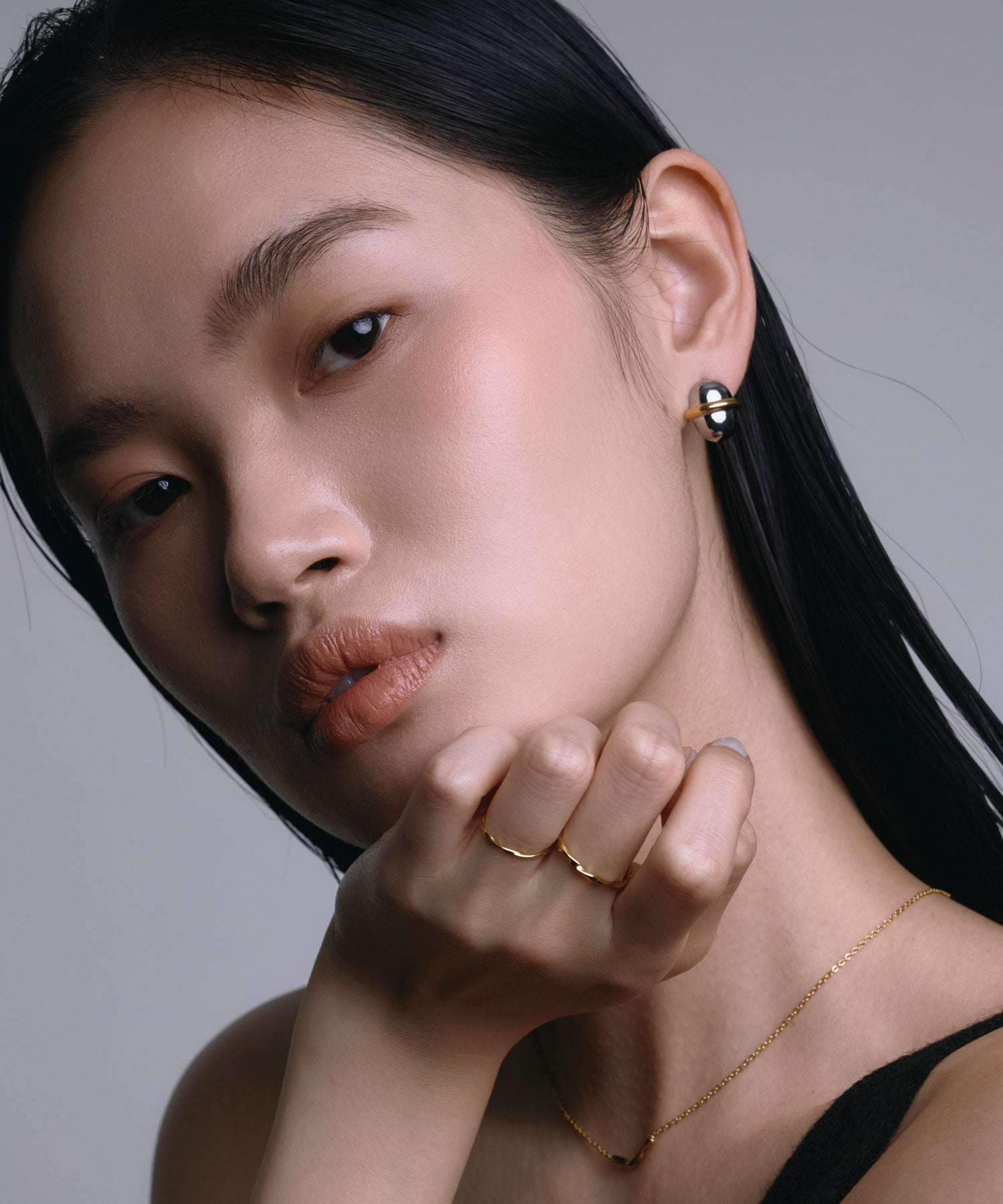 【展覽產品(預定三月底出貨】土星橢圓耳環