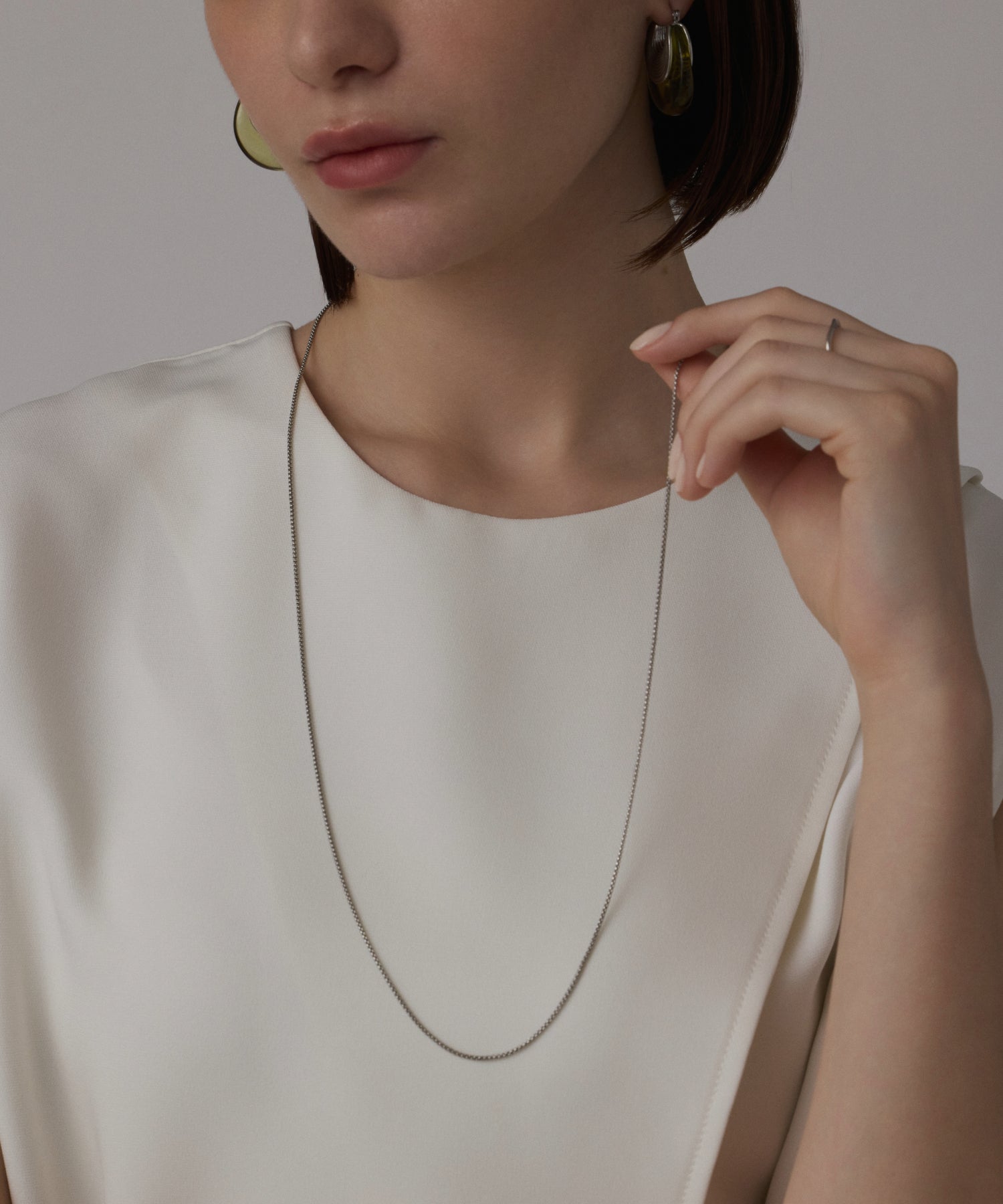 シルバー 2wayチェーンネックレス 金属アレルギー対応 サージカルステンレス