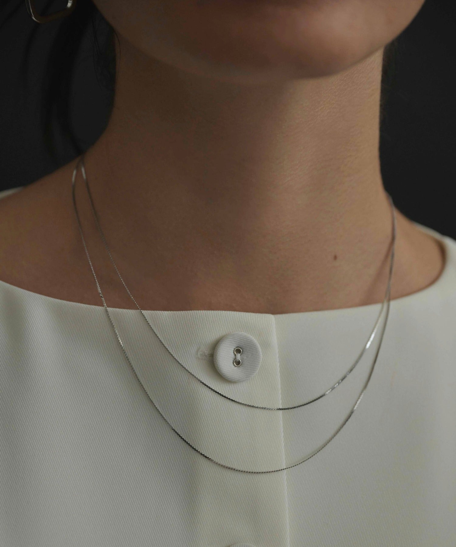 シルバー レイヤードネックレス 金属アレルギー対応 サージカルステンレス