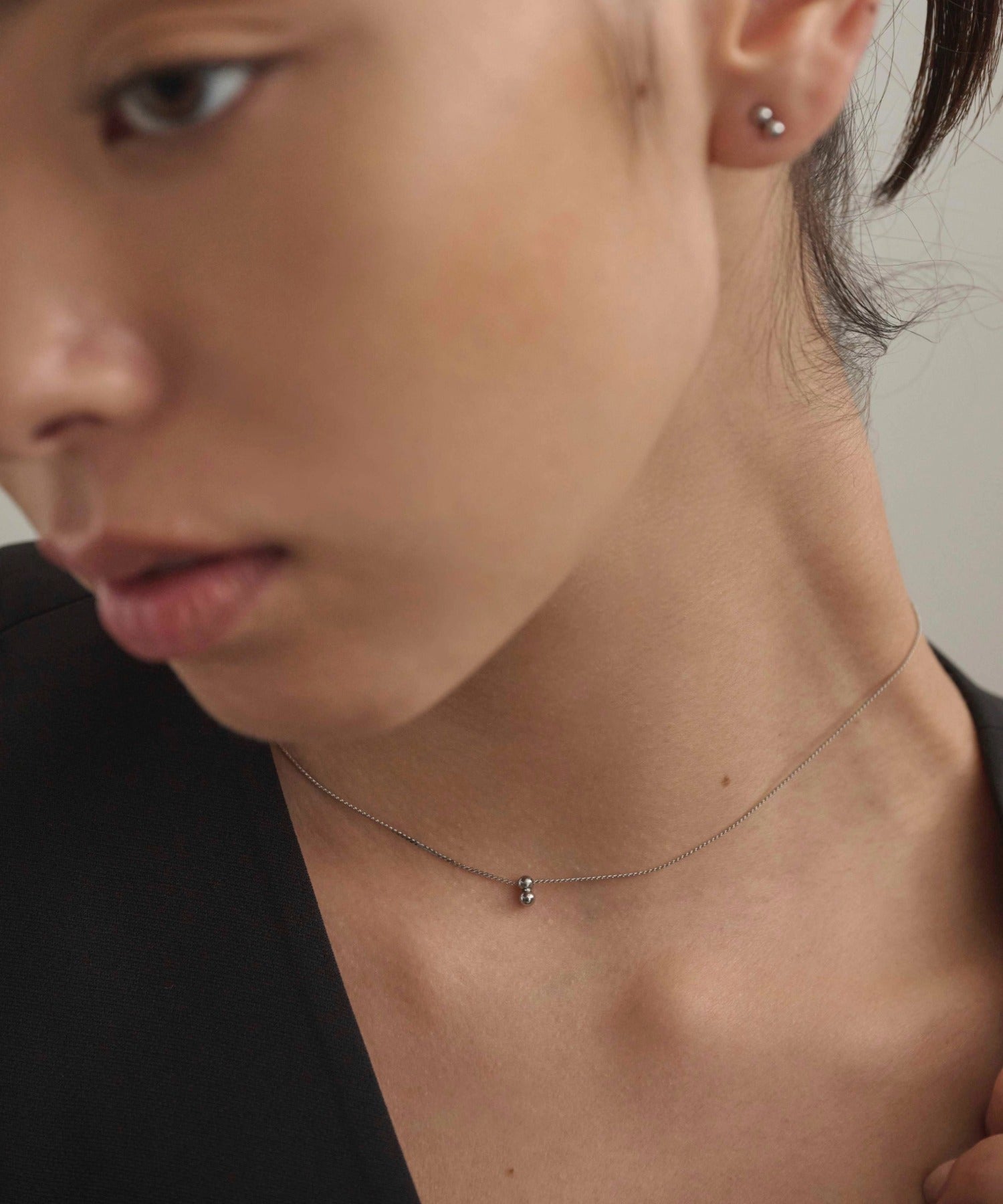 シルバー ミニスフィアネックレス 金属アレルギー対応 サージカルステンレス