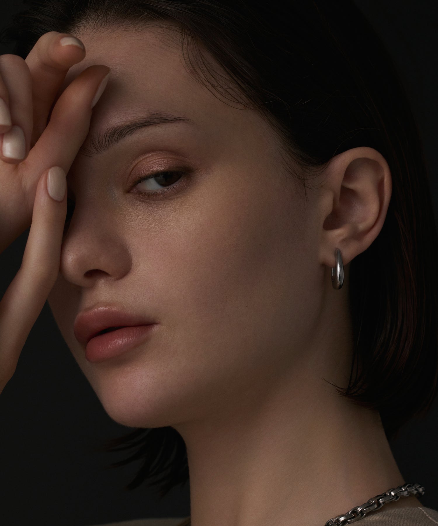 シルバー スリムドロップピアス 金属アレルギー対応 サージカルステンレス