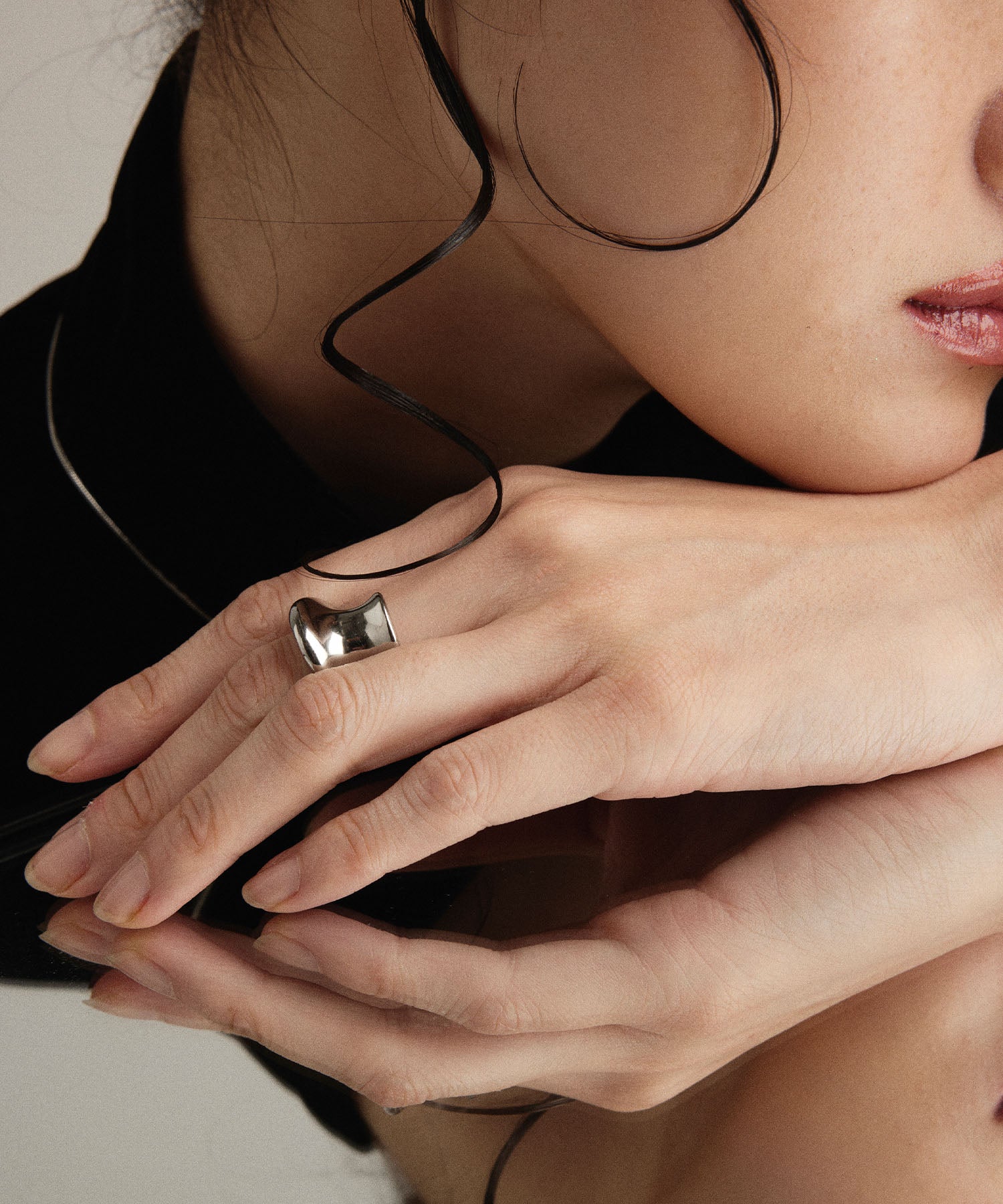 シルバー ウェーブリング 金属アレルギー対応 サージカルステンレス