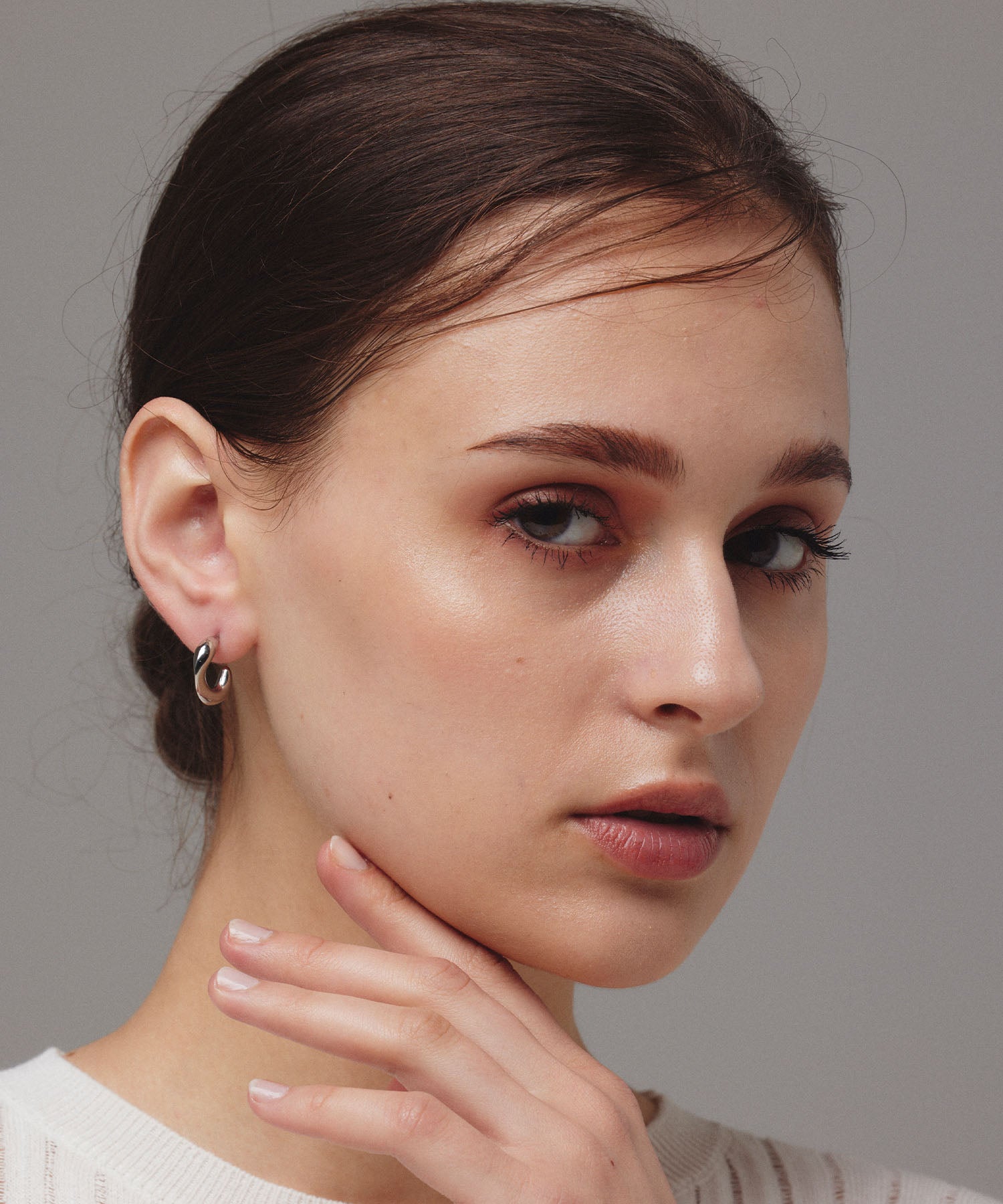 シルバー クビレピアス 金属アレルギー対応 サージカルステンレス