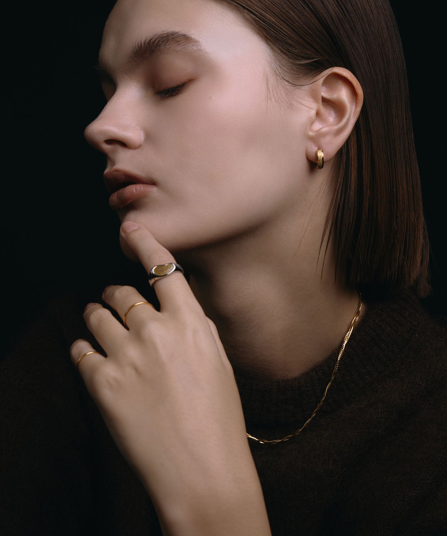 ゴールド]スターダストフープピアス