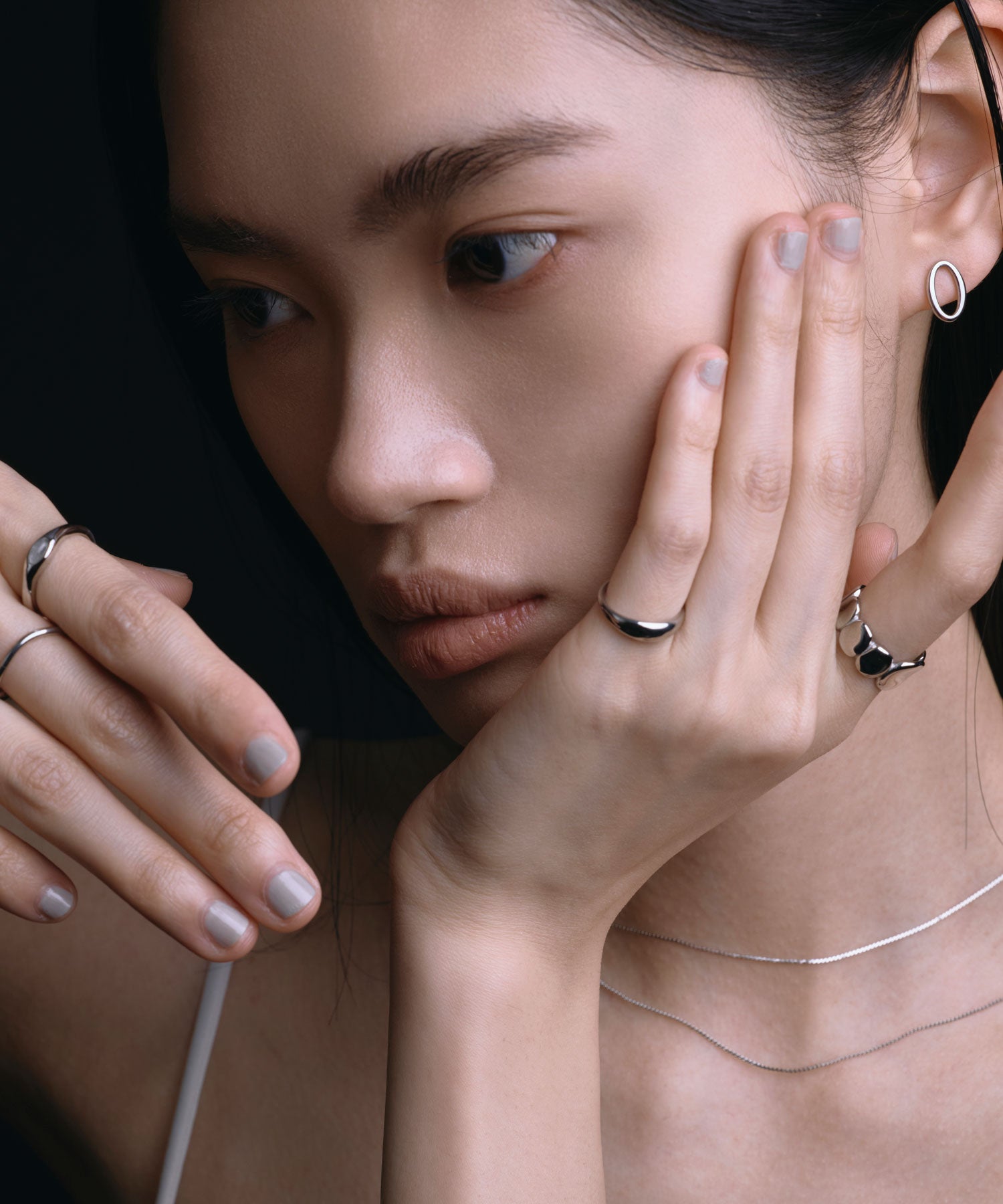 【展覽產品(預定三月底出貨】[銀色石鏈環