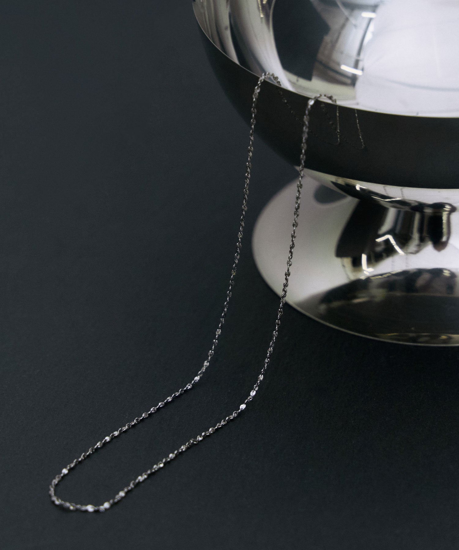 シルバー リーフスライドチェーンネックレス 金属アレルギー対応 サージカルステンレス