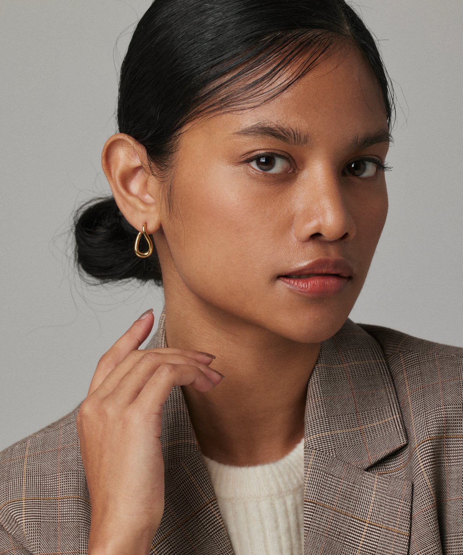 ゴールド アシンメトリードロップピアス 金属アレルギー対応 サージカルステンレス