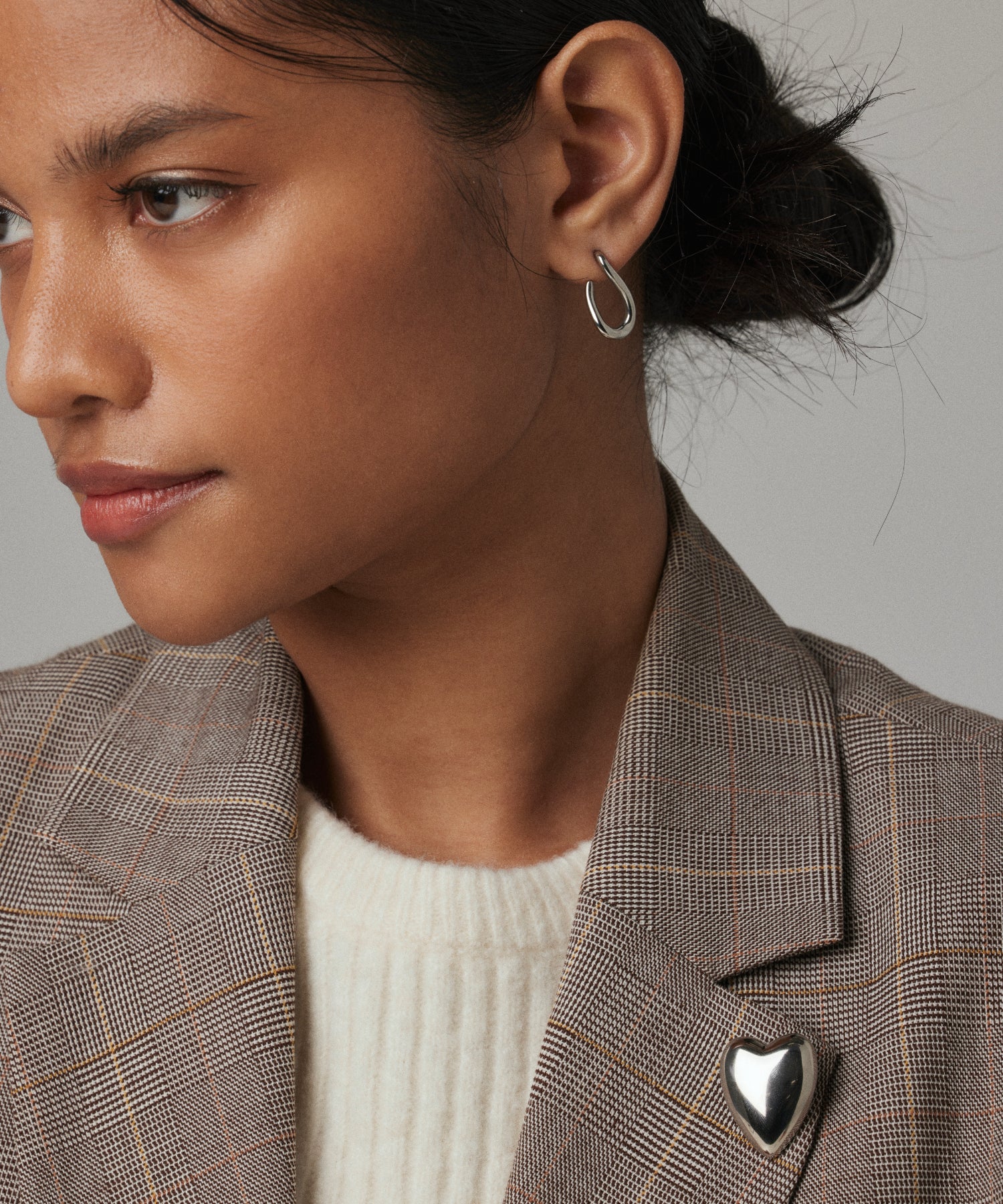 シルバー アシンメトリードロップピアス 金属アレルギー対応 サージカルステンレス