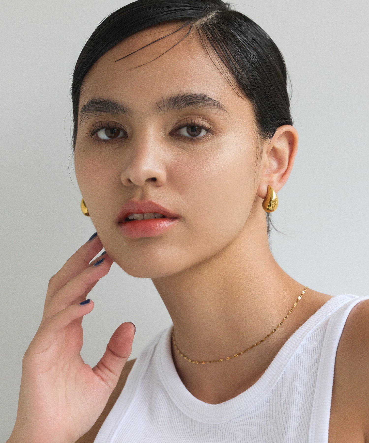 CENE ゴールド ペタルチェーンネックレス カジュアルスタイル