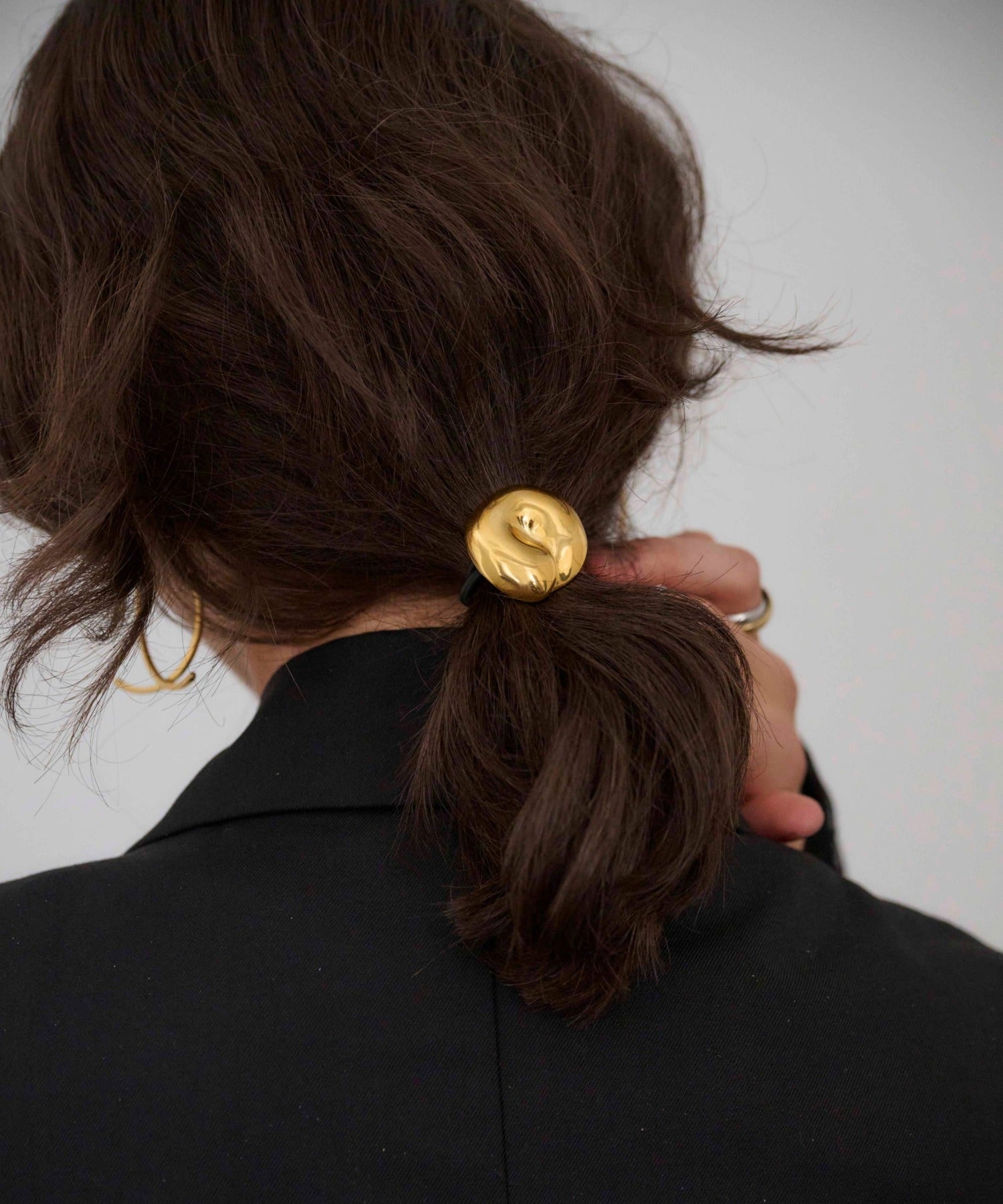 サークルヘアタイ ヘアアクセサリー ゴールド 金属アレルギー対応 サージカルステンレス