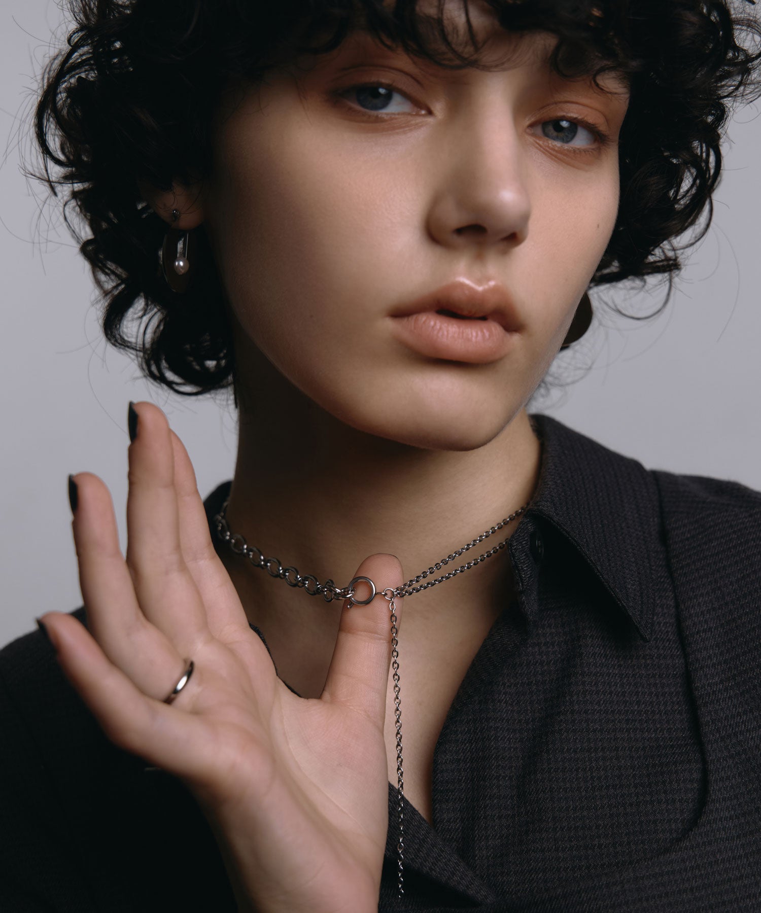 シルバー グラビティチェーンネックレス 金属アレルギー対応 サージカルステンレス CENE セネ