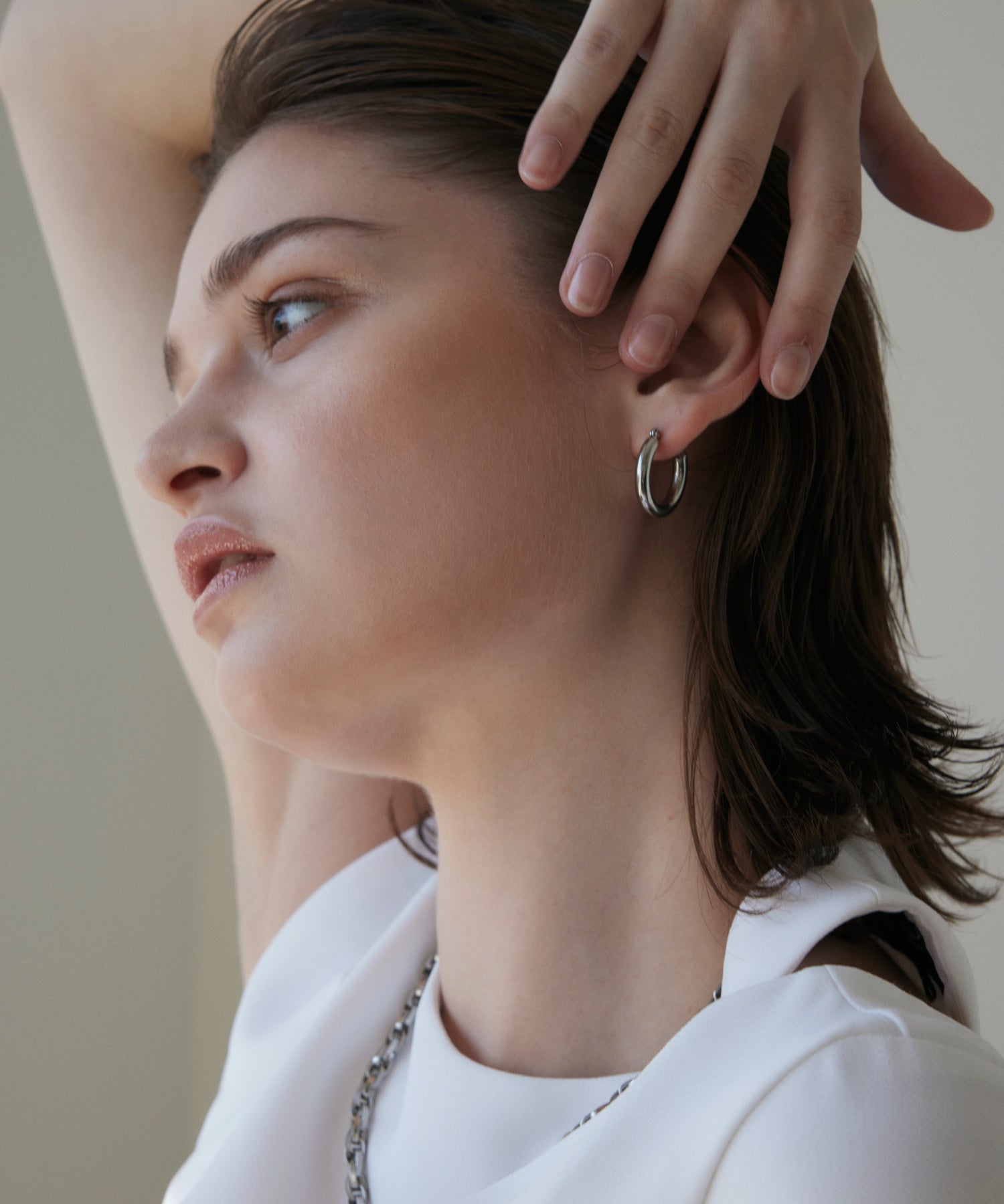 シルバー ボリュームフープピアス 金属アレルギー対応 サージカルステンレス