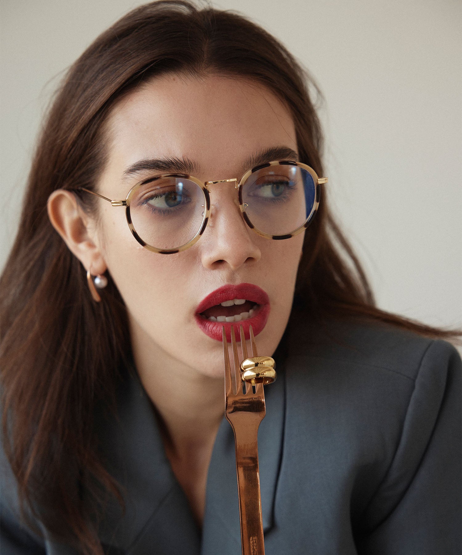 ゴールド ワイドロールリング 金属アレルギー対応 サージカルステンレス