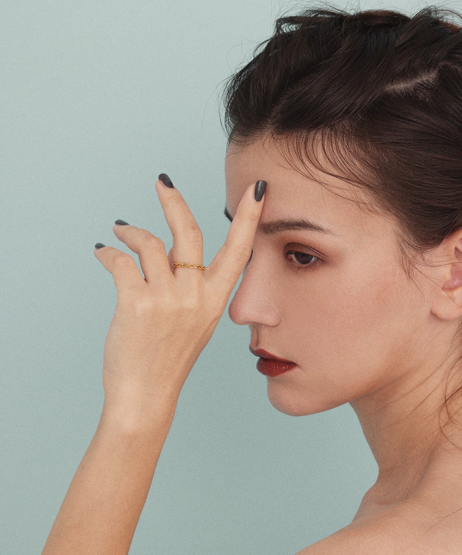 ゴールド チェーンリング 金属アレルギー対応 サージカルステンレス