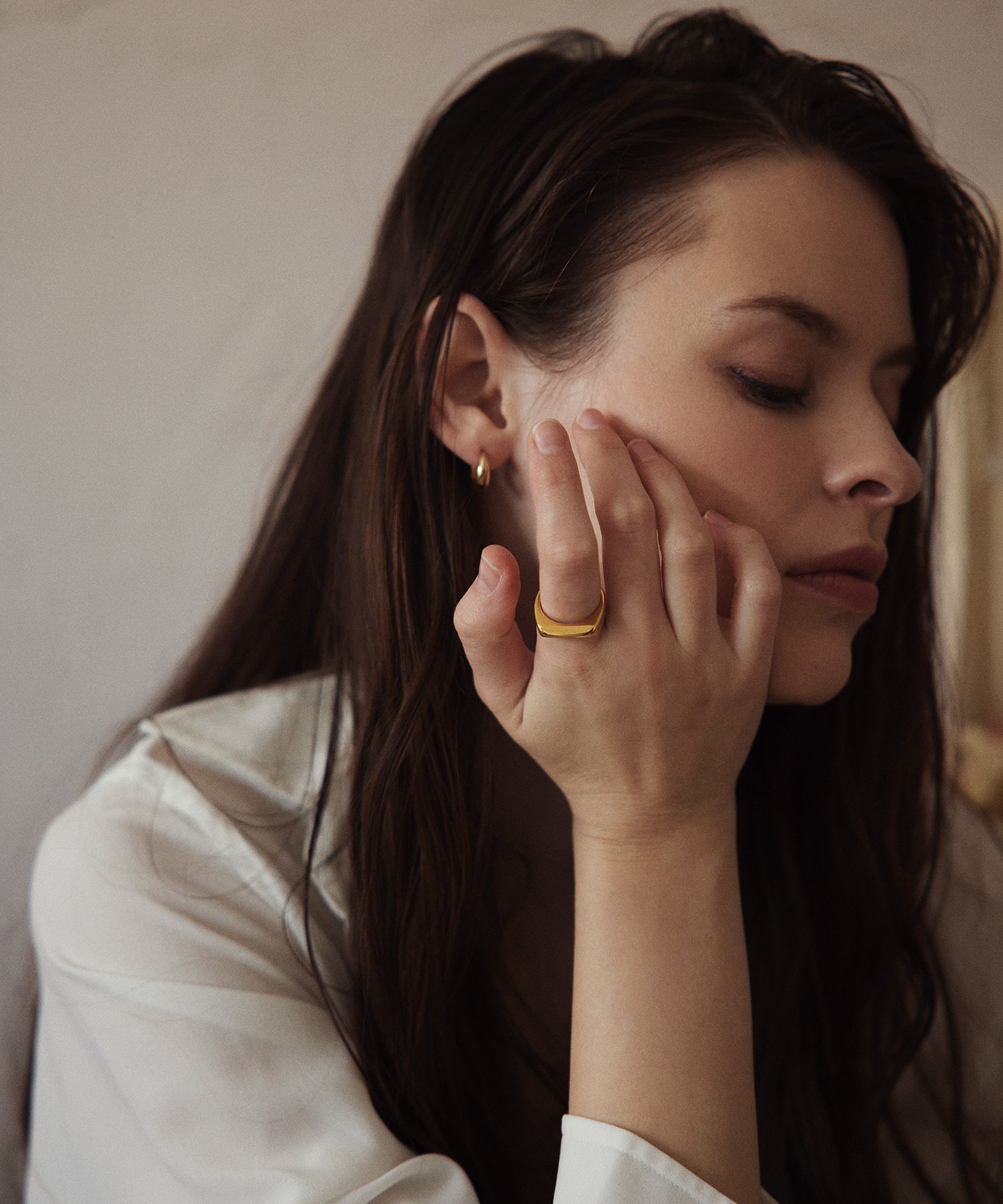 ゴールド センターカットリング 金属アレルギー対応 サージカルステンレス