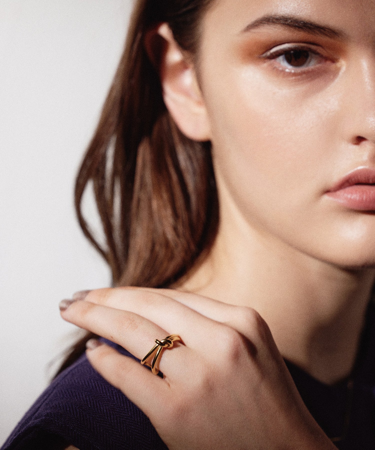 ゴールド ノットスリムリング 金属アレルギー対応 サージカルステンレス