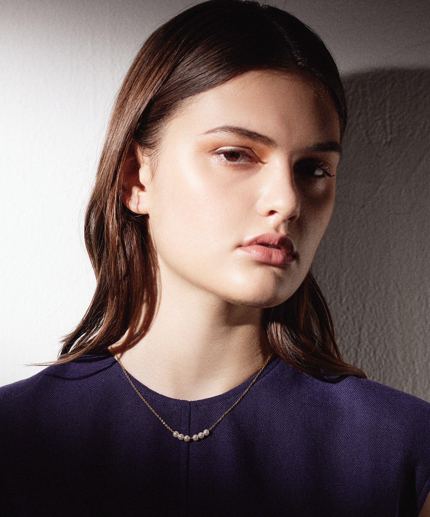 ゴールド パールリンクネックレス 金属アレルギー対応 サージカルステンレス