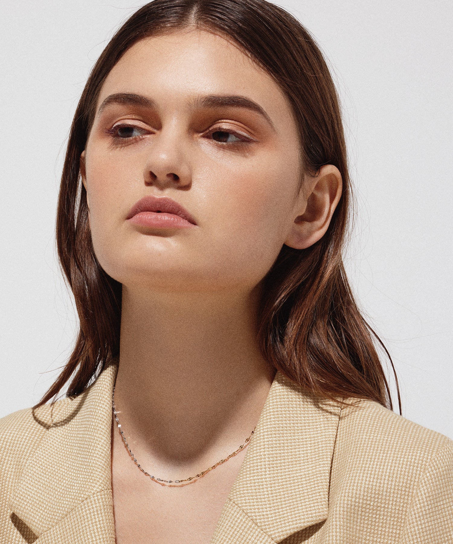 バイカラーペタルチェーンネックレス