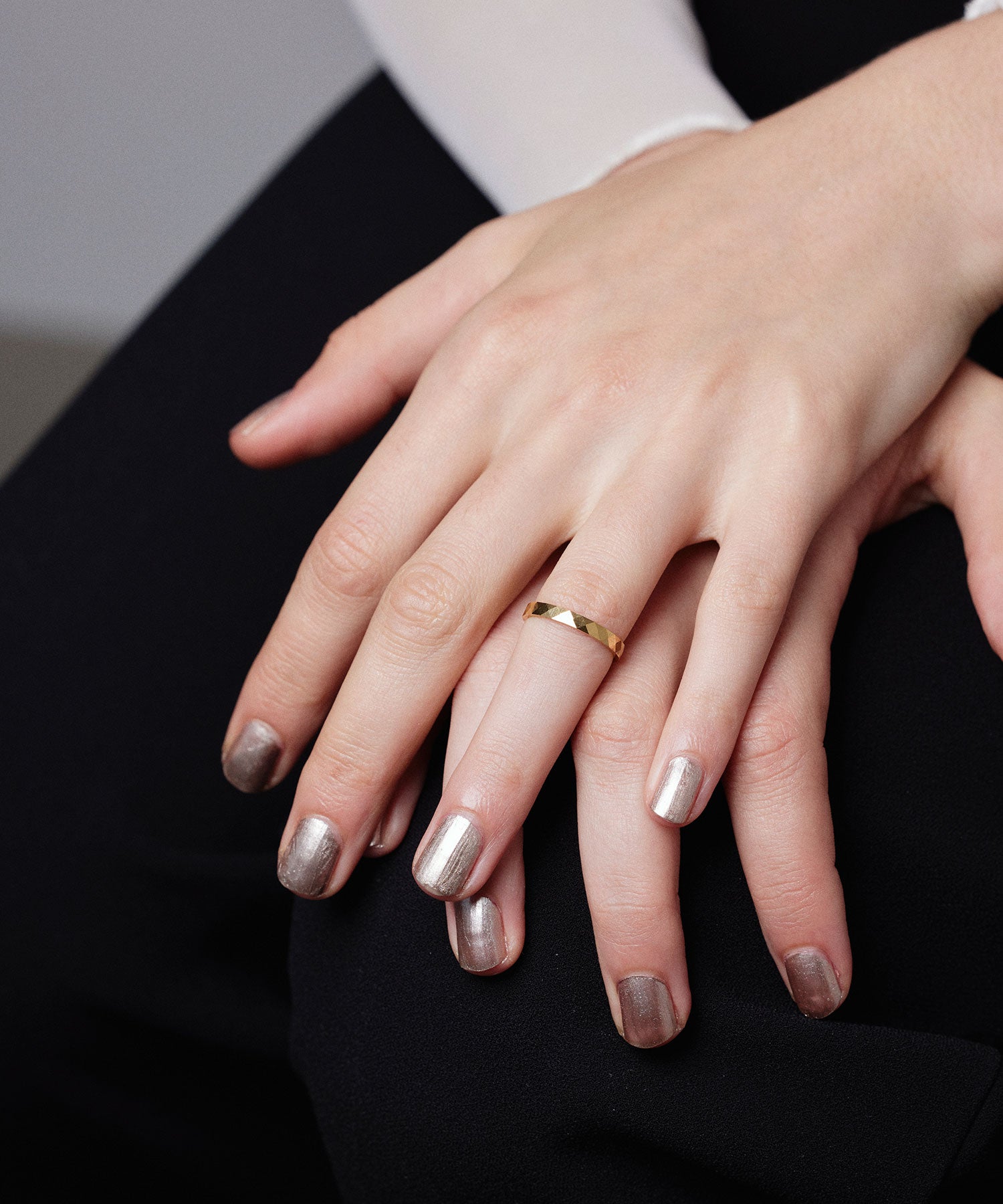 ゴールド クレールカットリング 金属アレルギー対応 サージカルステンレス