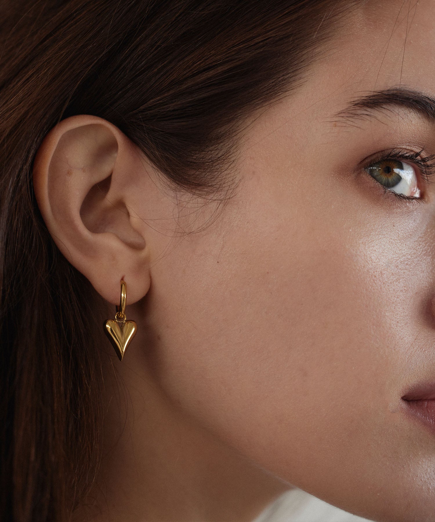 ゴールド ラインハートフープピアス 金属アレルギー対応 サージカルステンレス