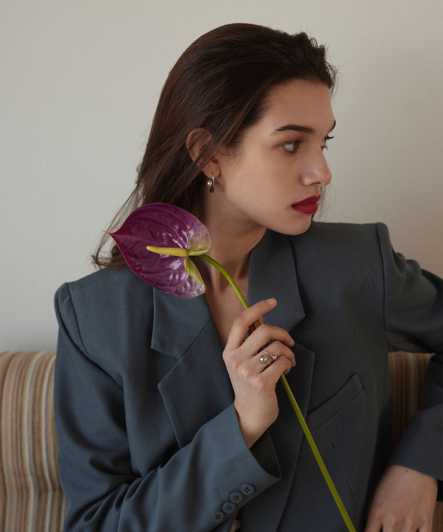 シルバー ダブルボールリング 金属アレルギー対応 サージカルステンレス