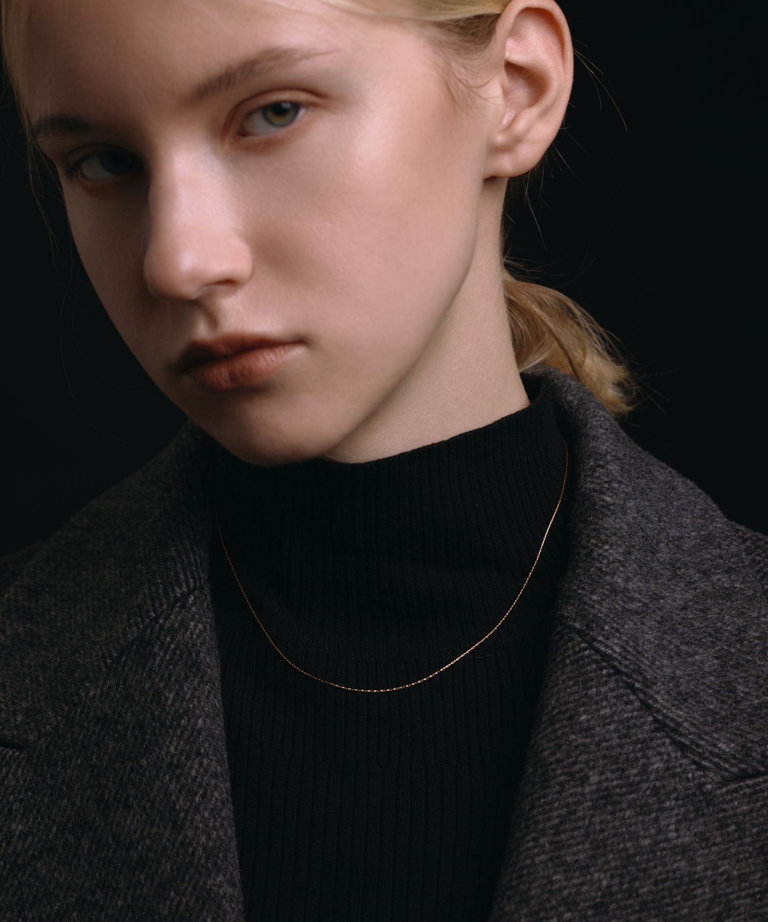 ゴールド]0.6mmチェーンネックレス/39cm