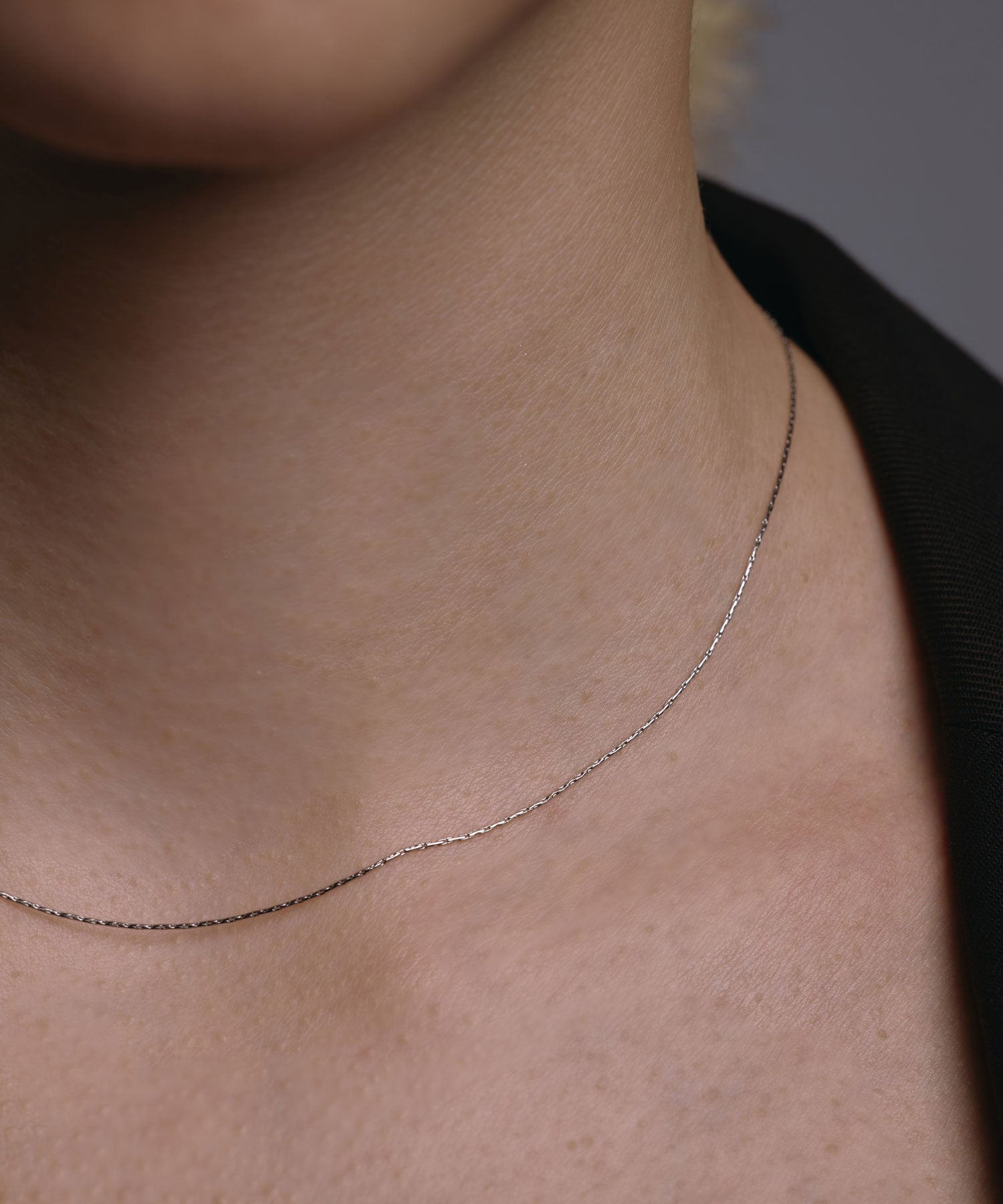 [Silver] 0.6mm Chain Necklace/39cm