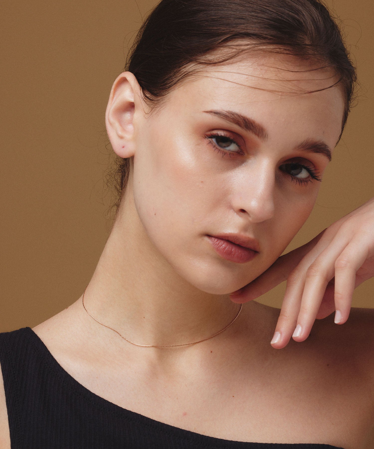 [Pink Gold] 0.6mm Chain Necklace/34cm