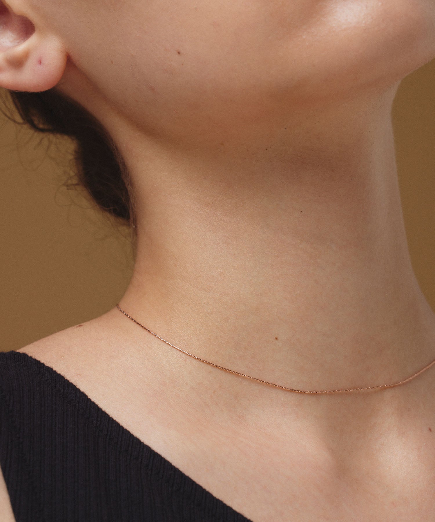 [Pink Gold] 0.6mm Chain Necklace/34cm
