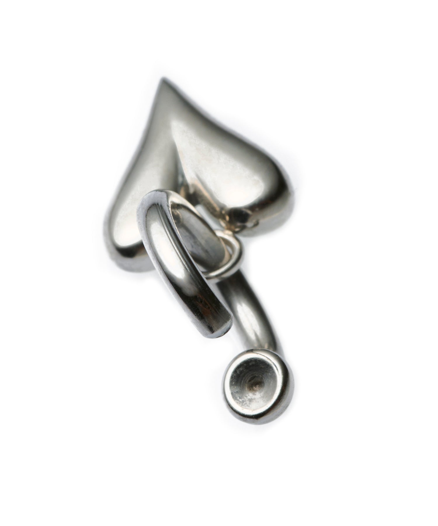 [Silver] Line Heart Hoop Earring