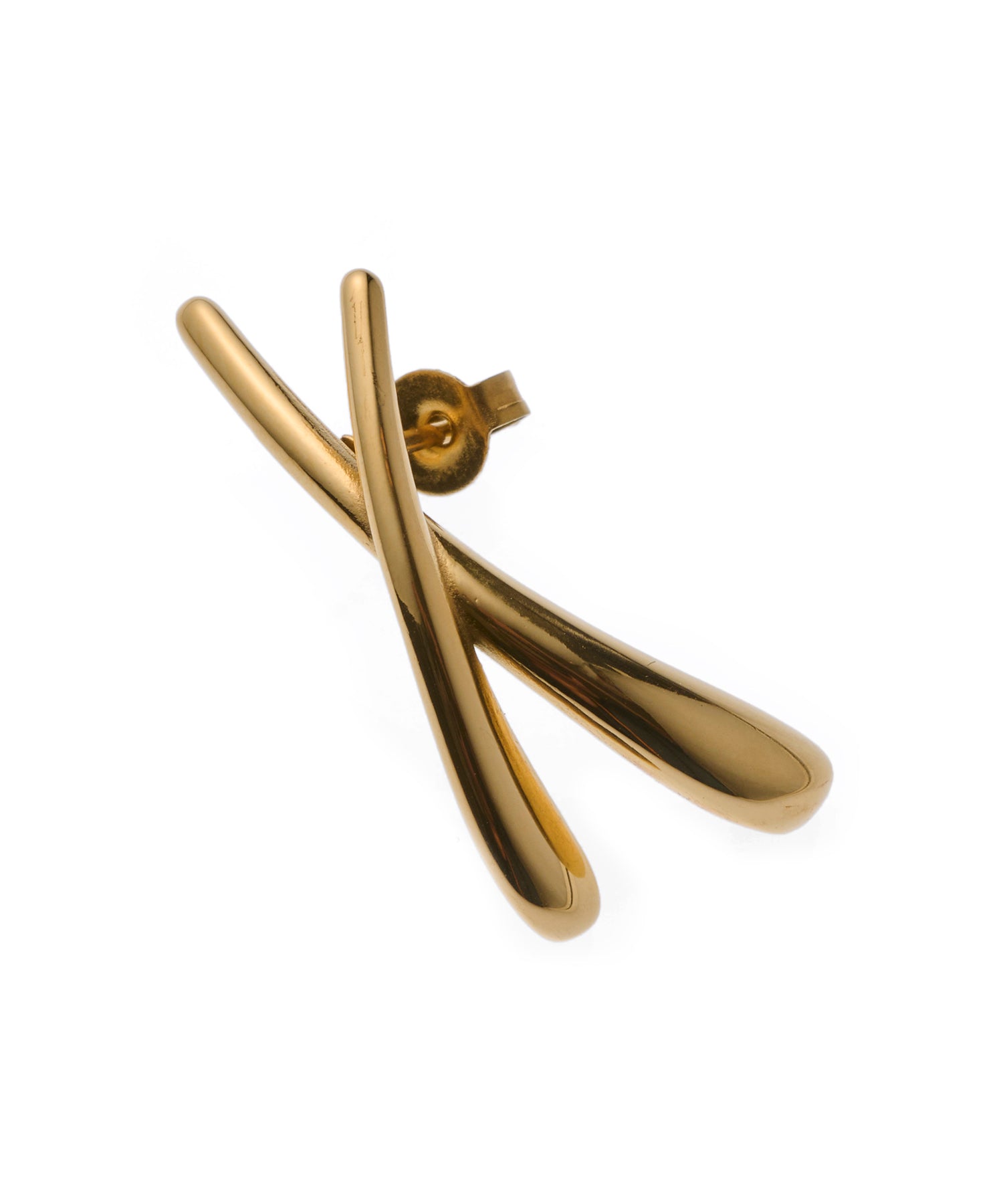 [Gold] Asymmetrical Cross Earrings